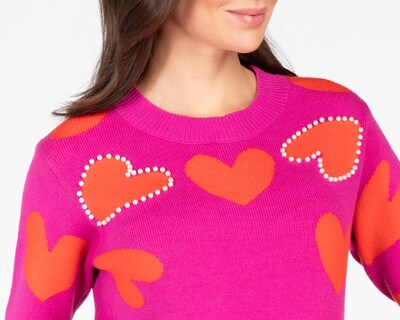Foto 4 | Suéter Estampado Corazones 18 Forever para Mujer