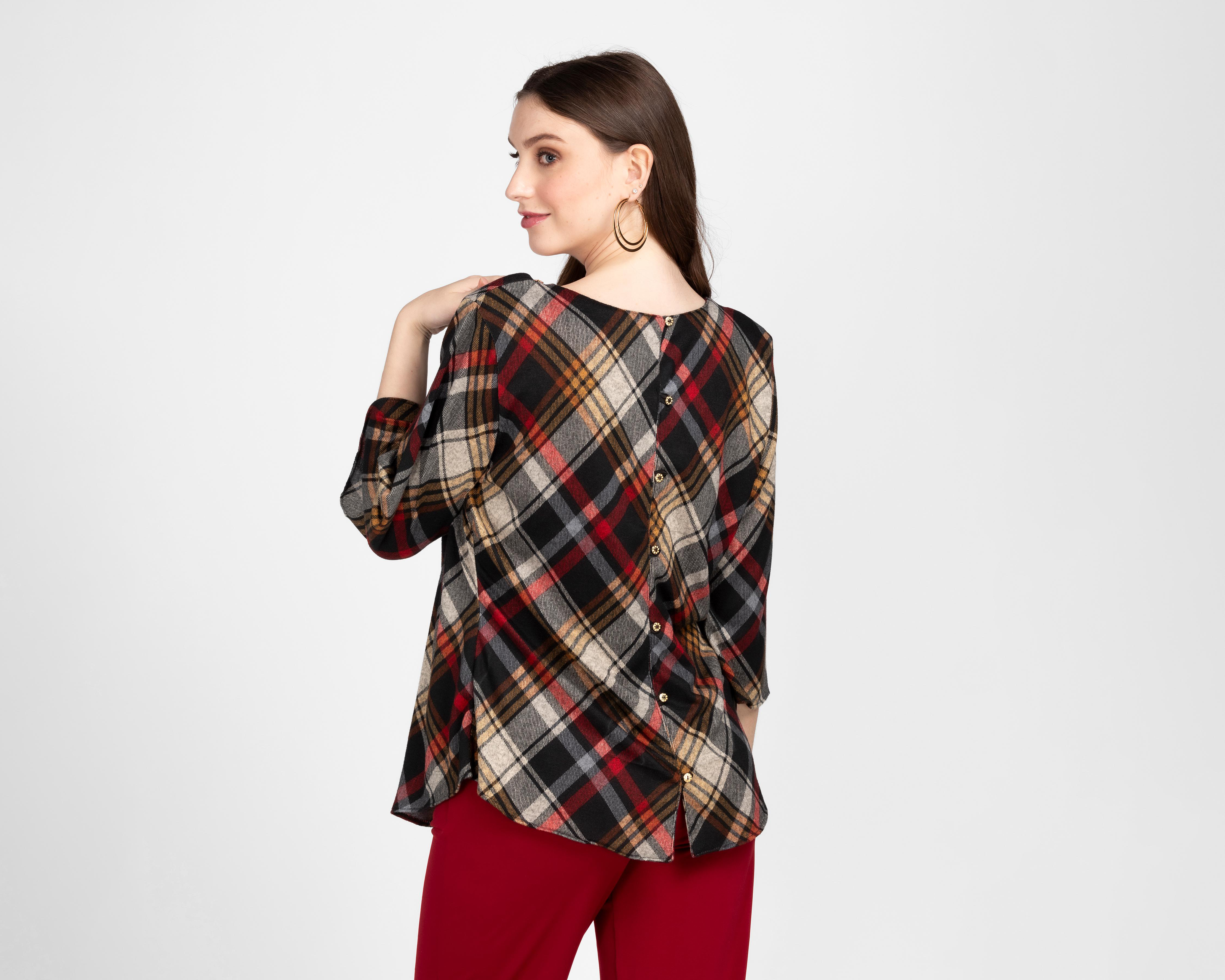Foto 3 | Blusa Paloma Carmín con Collar para Mujer