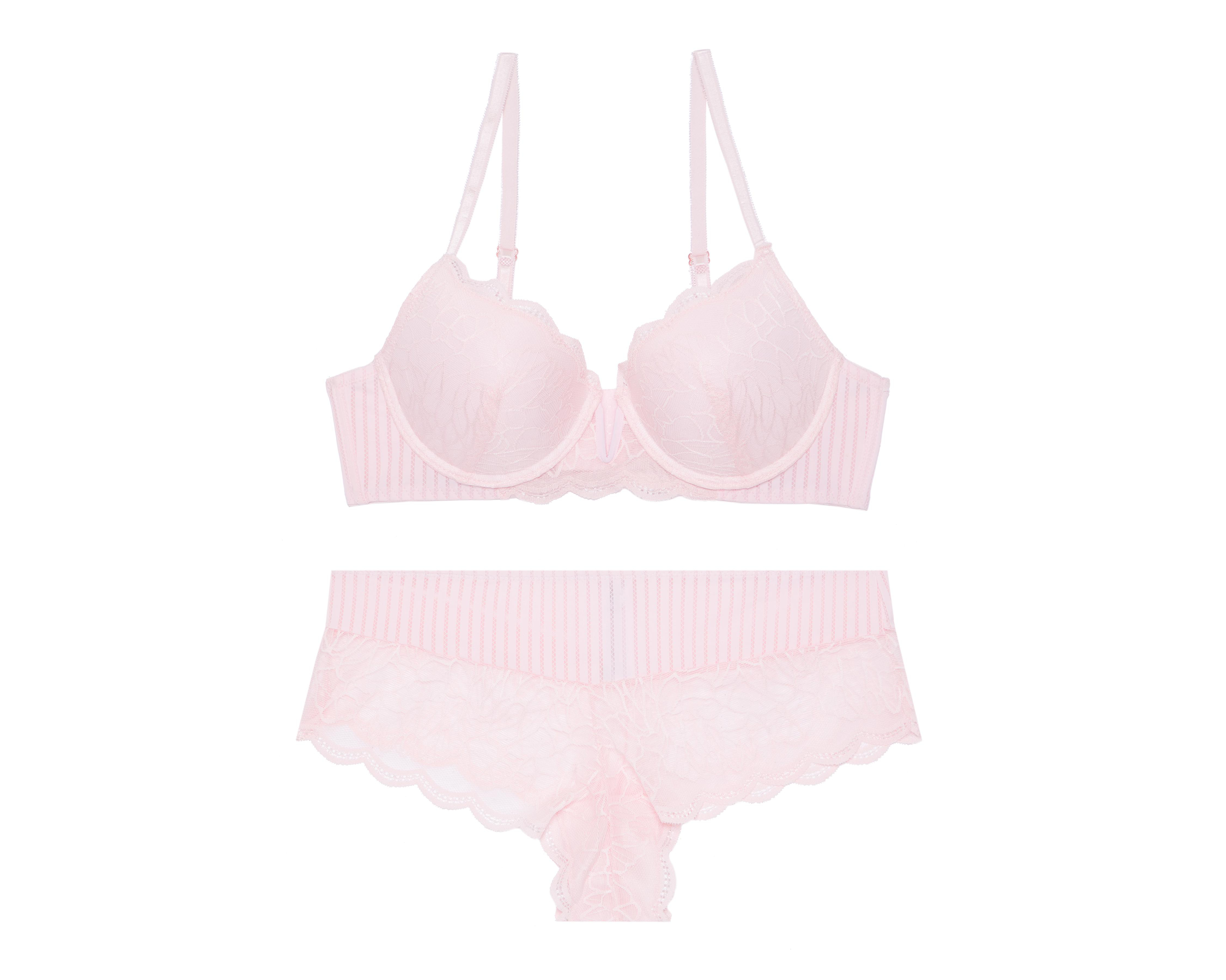 Coordinado de Encaje Copa Completa Rosa Carnival