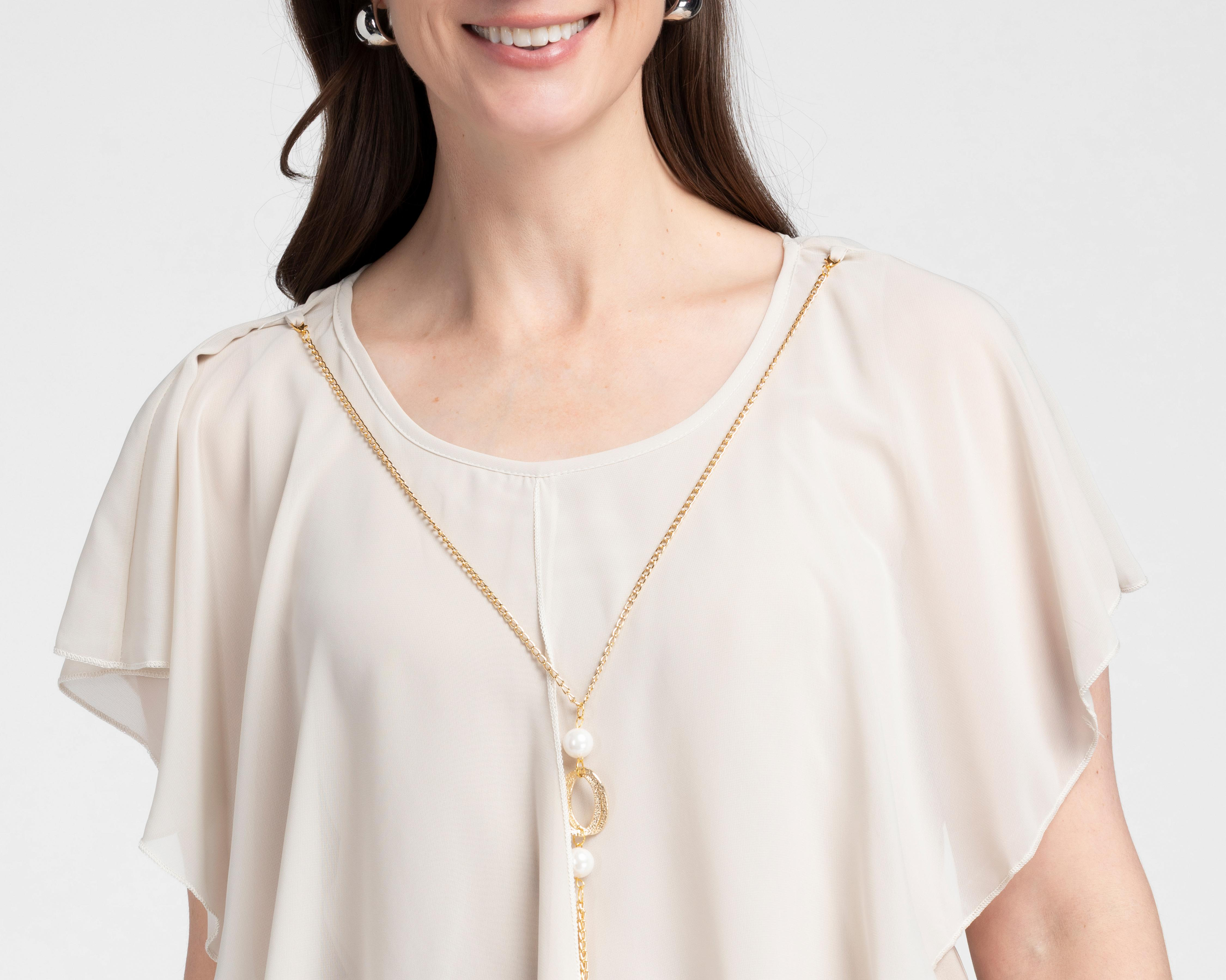 Foto 5 pulgar | Blusa con Collar Lady Sun para Mujer