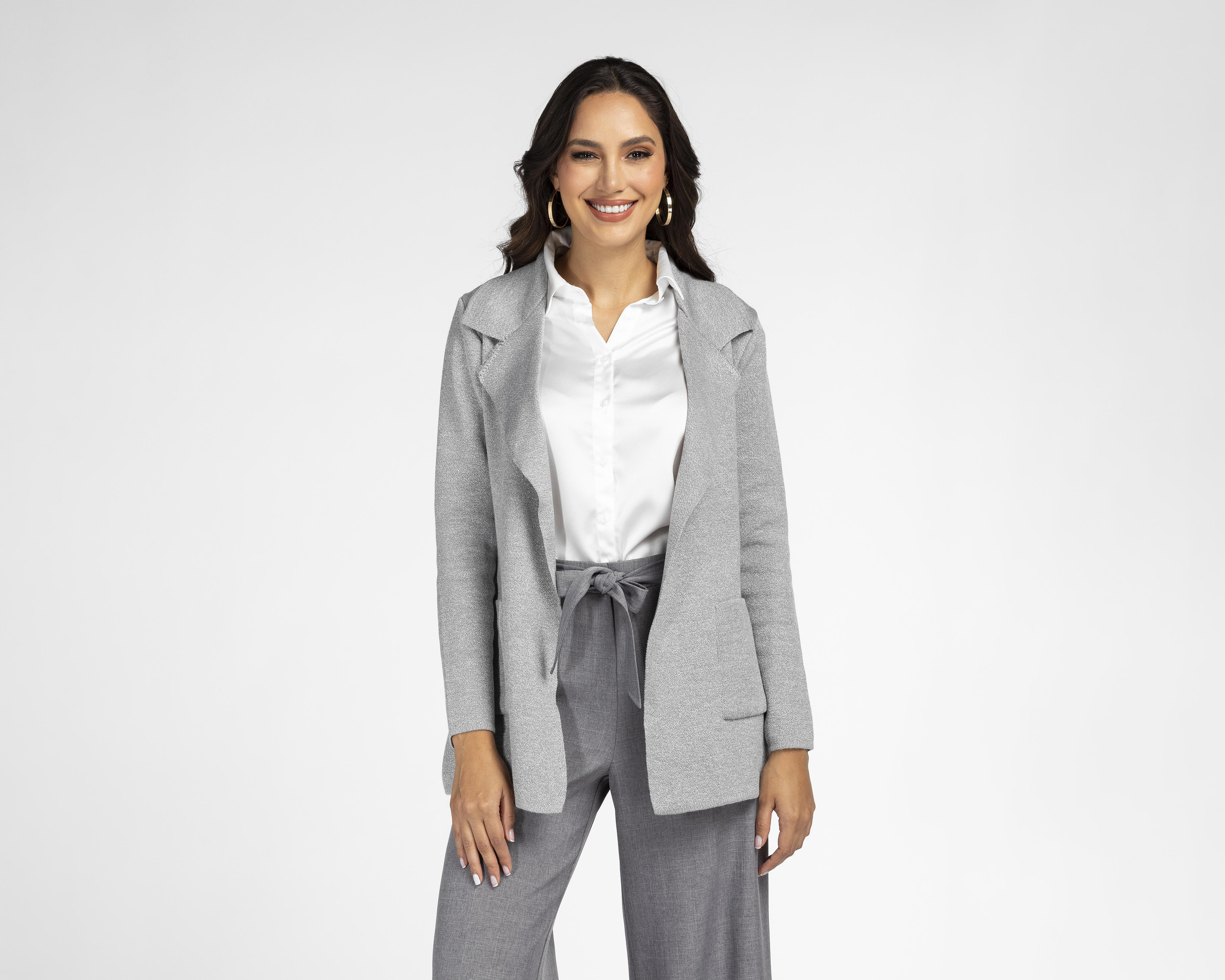 Foto 2 pulgar | Blazer Gris Sahara para Mujer