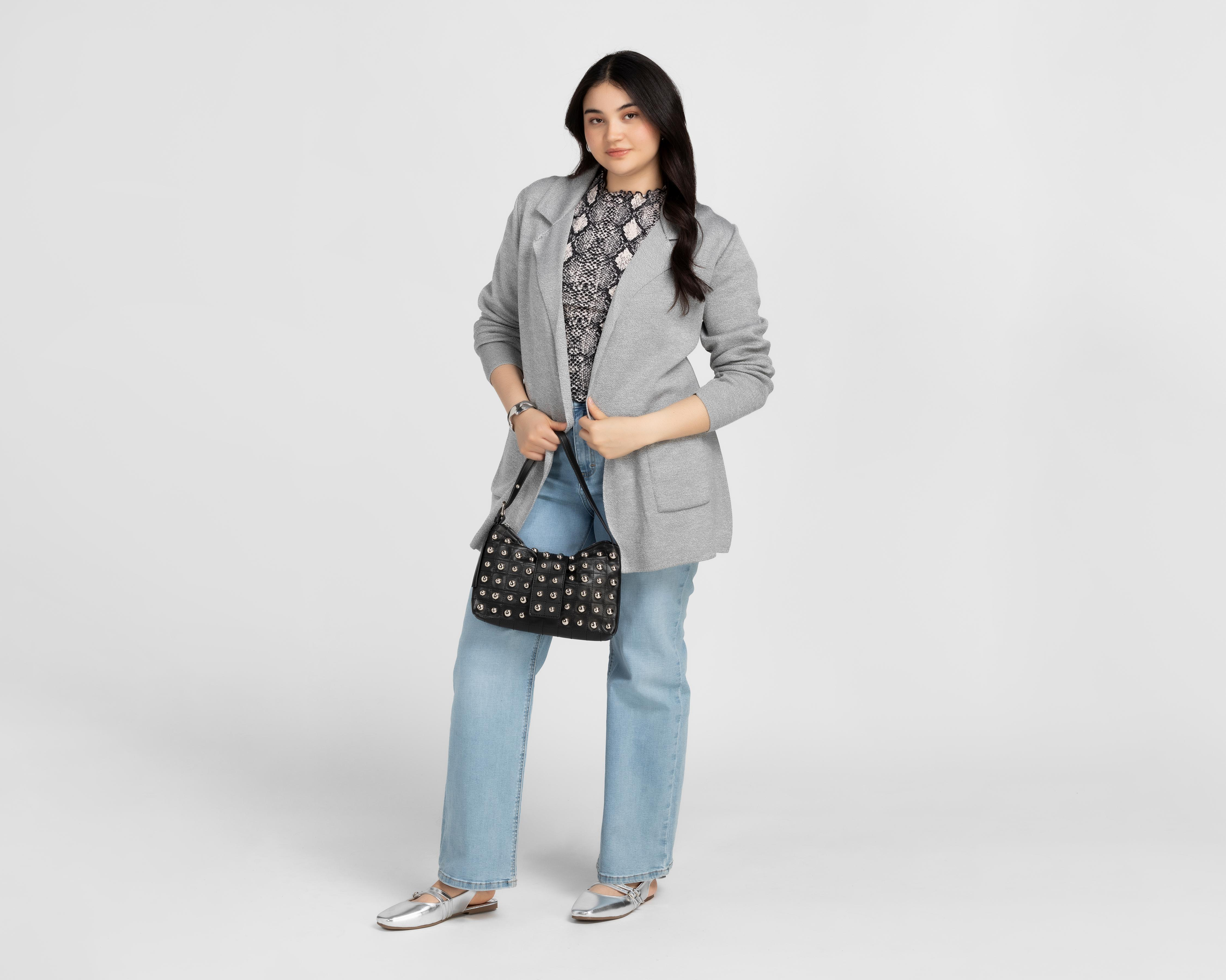 Foto 6 pulgar | Blazer Gris Sahara para Mujer