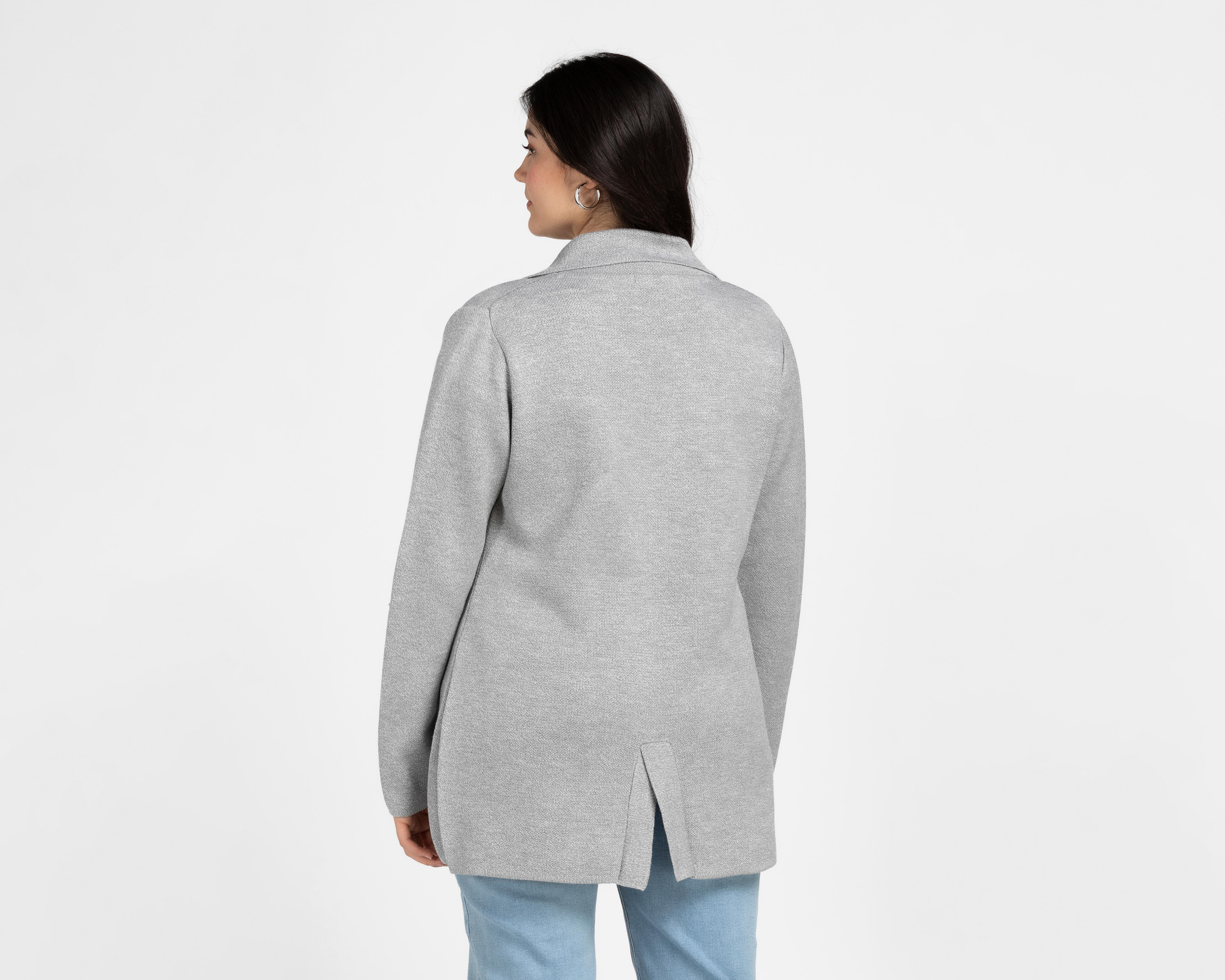 Foto 7 pulgar | Blazer Gris Sahara para Mujer