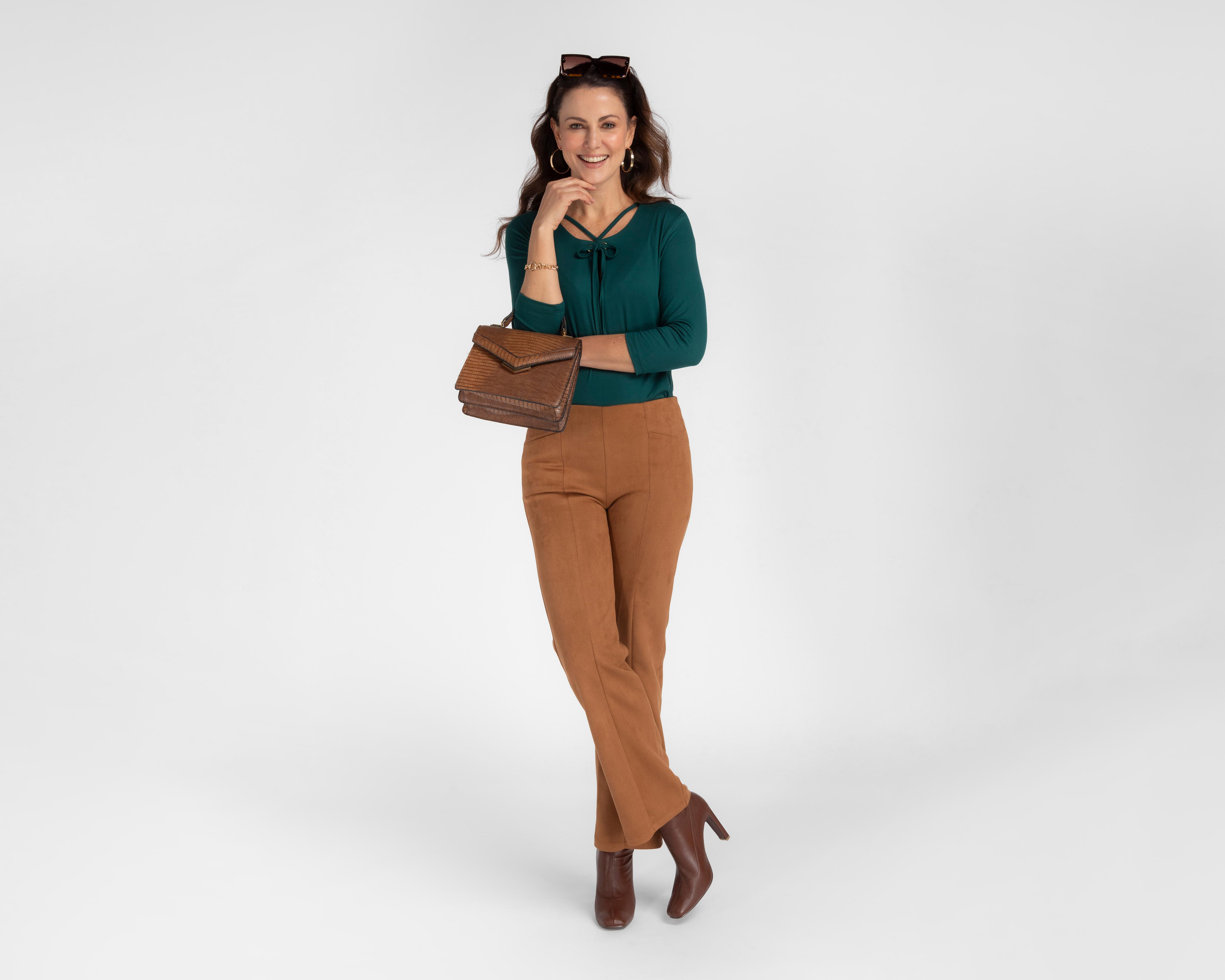 Foto 2 | Pantalón Sahara Café para Mujer