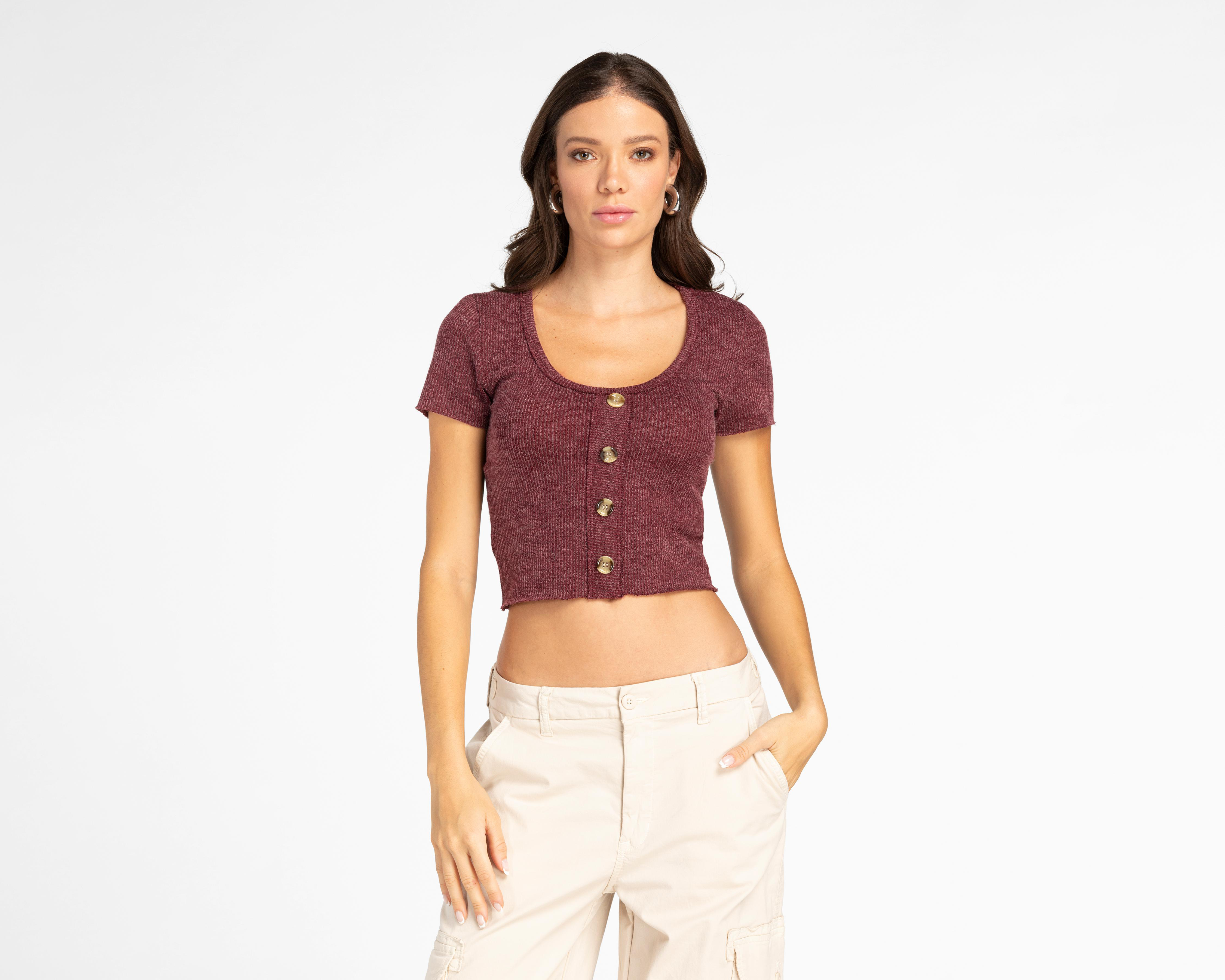 Foto 1 | Playera Refill con Botones para Mujer