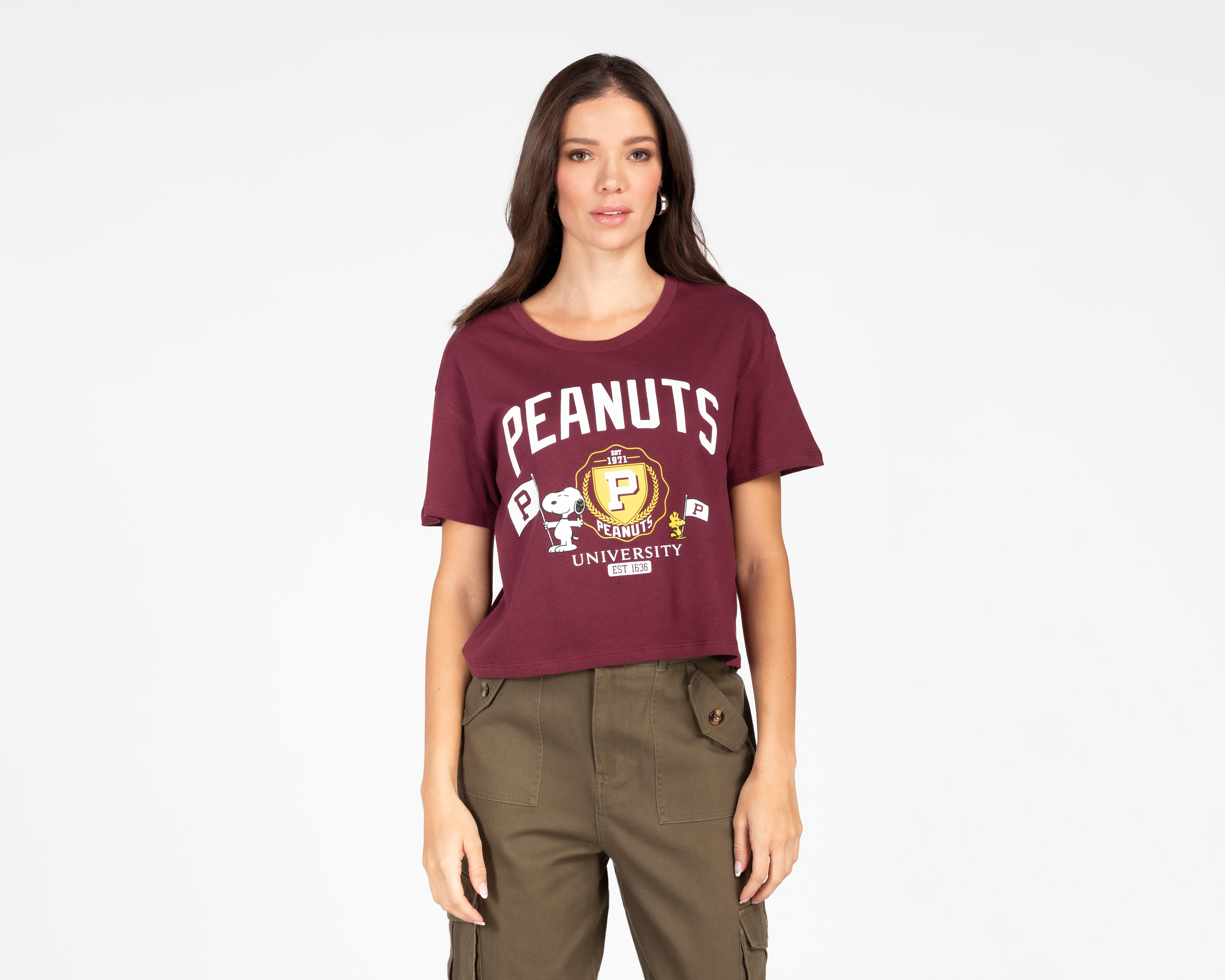 Foto 2 pulgar | Playera Peanuts Estampada para Mujer