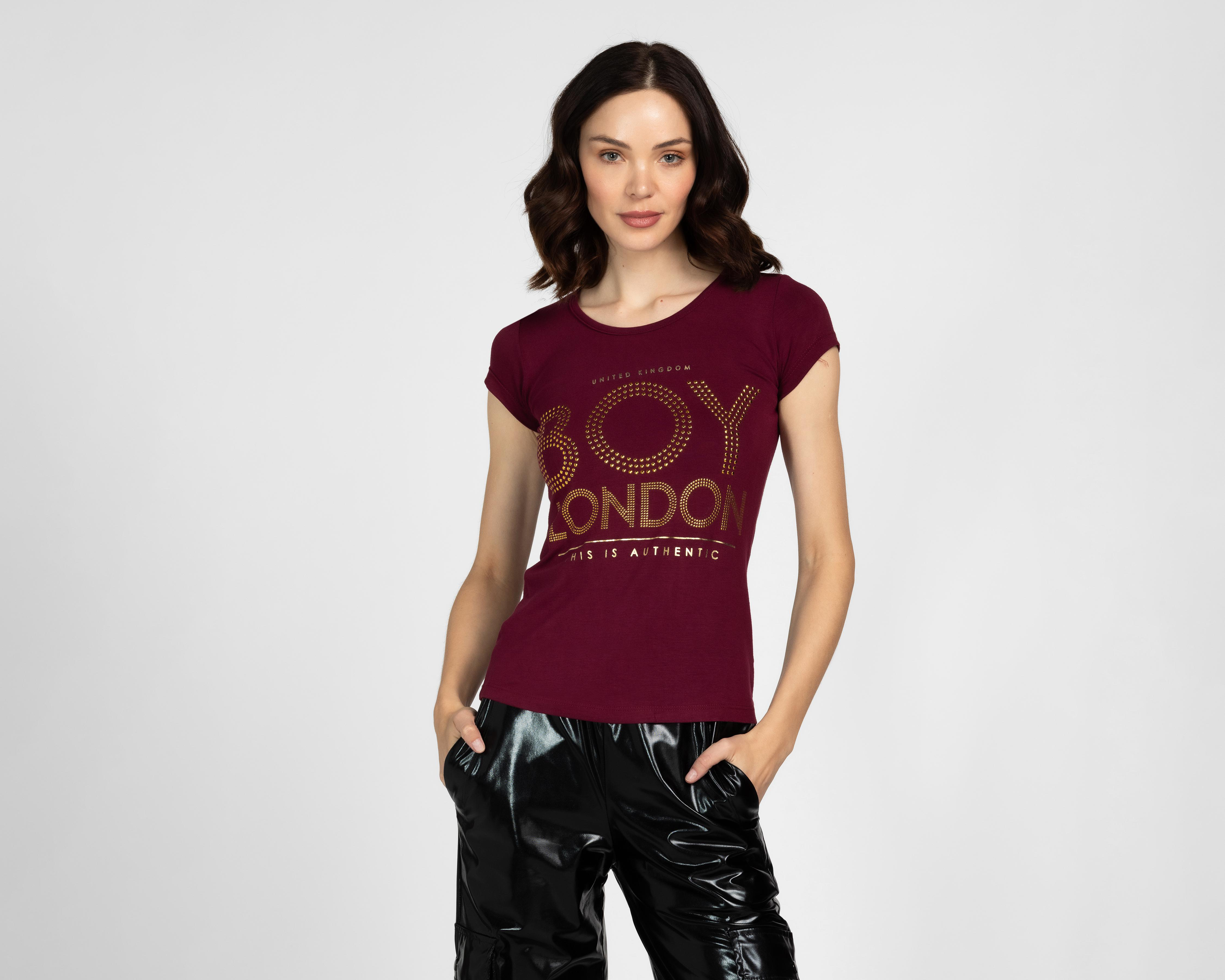 Foto 2 pulgar | Playera Boy London con Piedras para Mujer