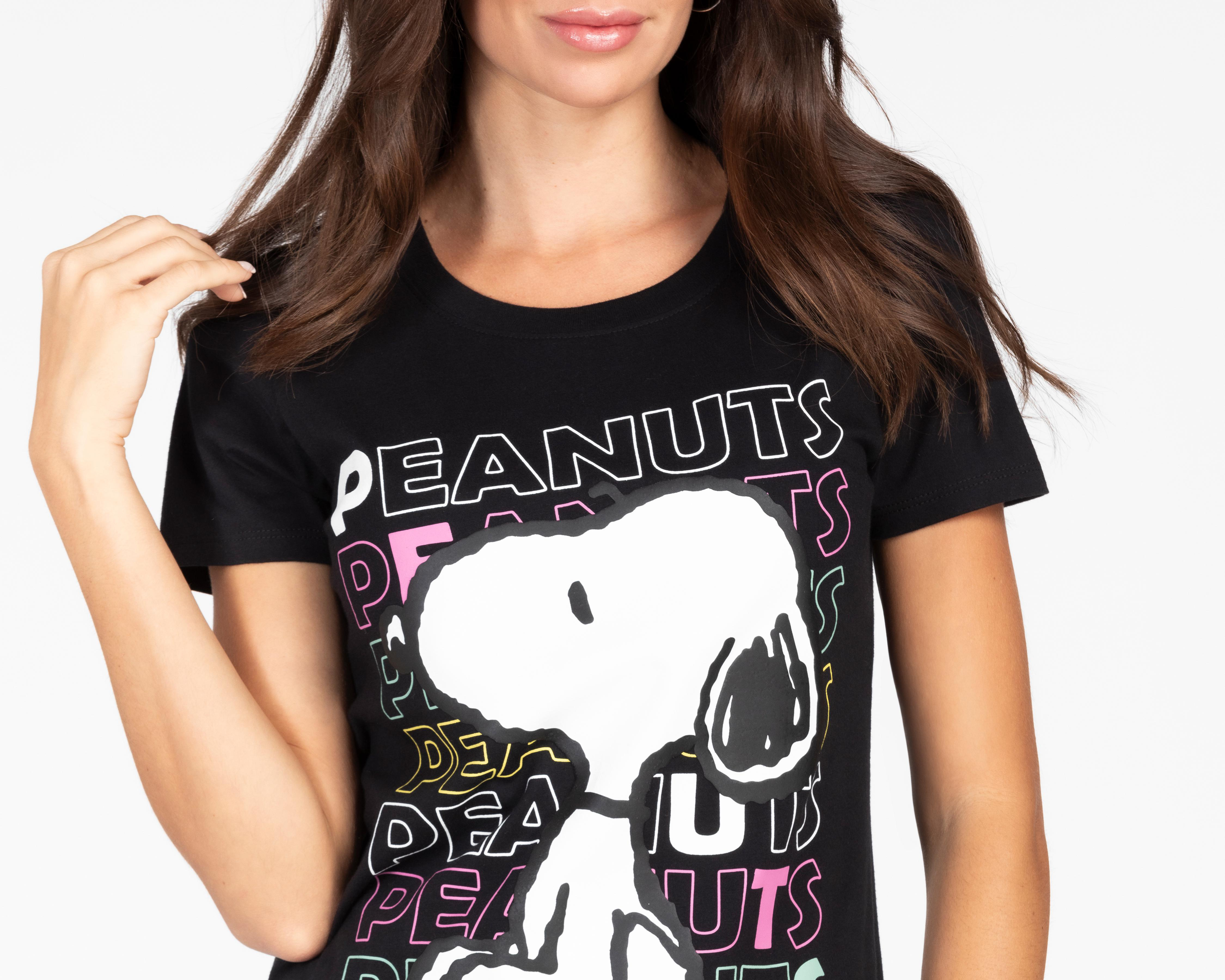 Foto 6 pulgar | Playera Peanuts Manga Corta para Mujer