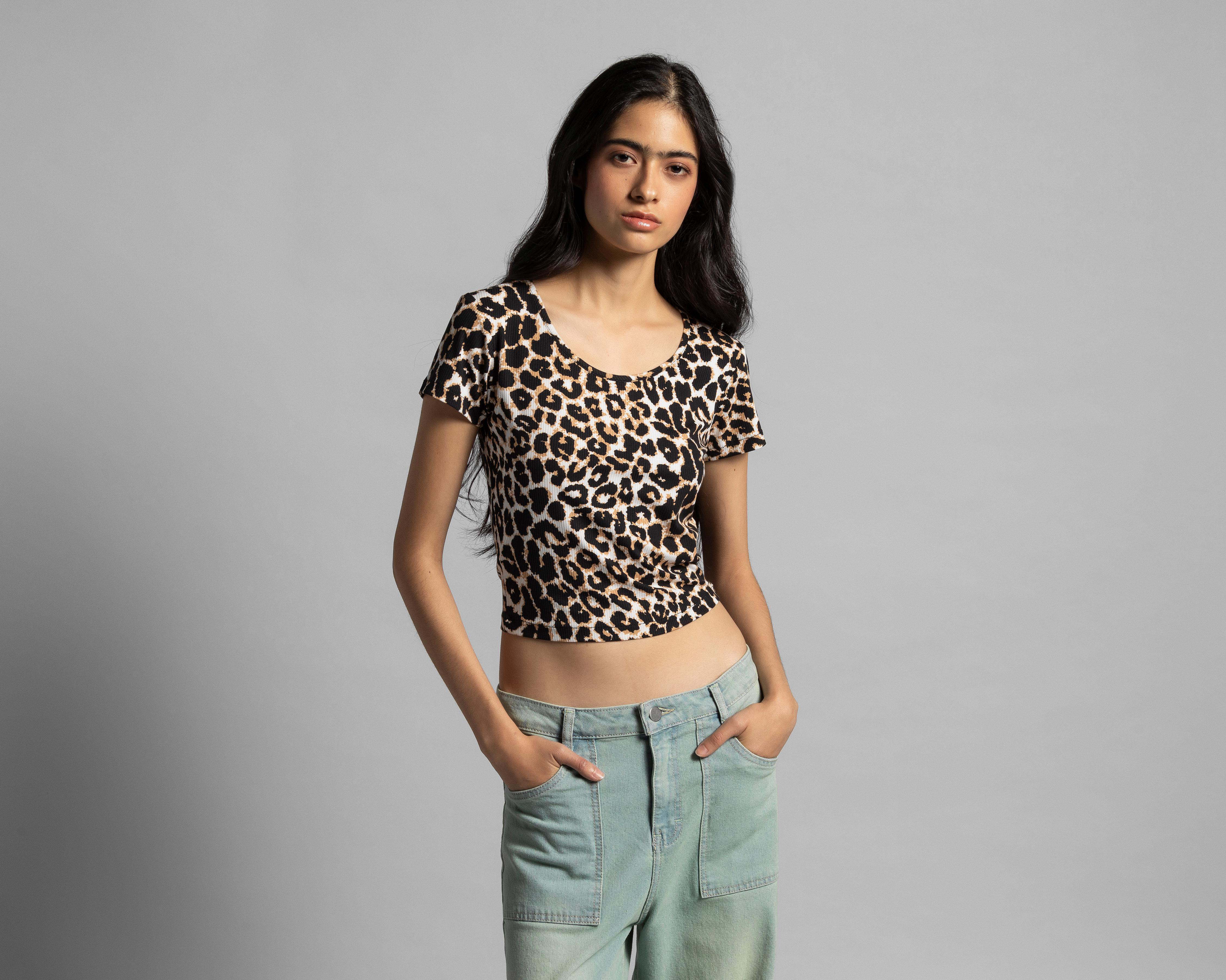 Foto 2 pulgar | Playera Thinner Animal Print para Mujer