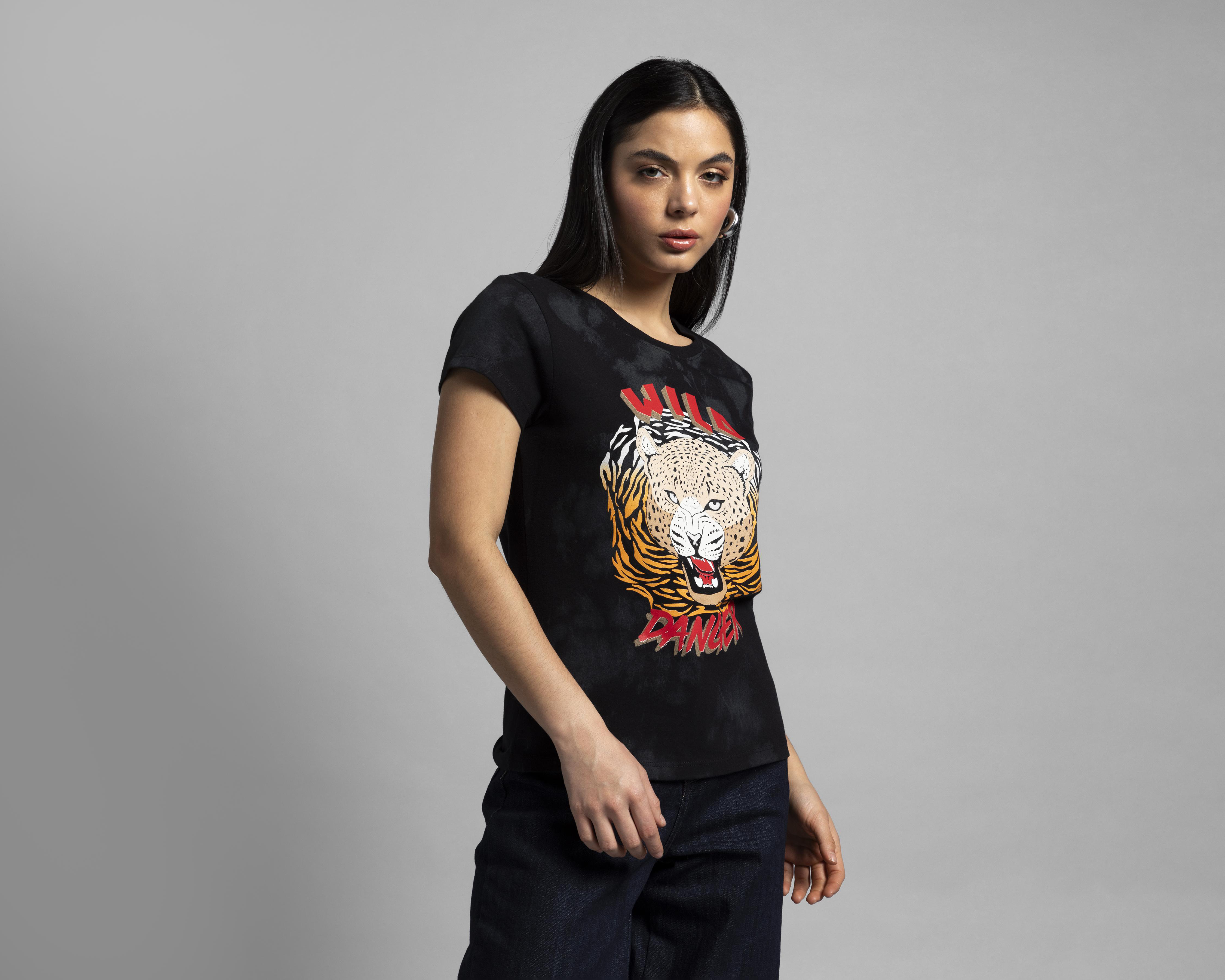 Foto 2 pulgar | Playera Thinner Manga Corta para Mujer