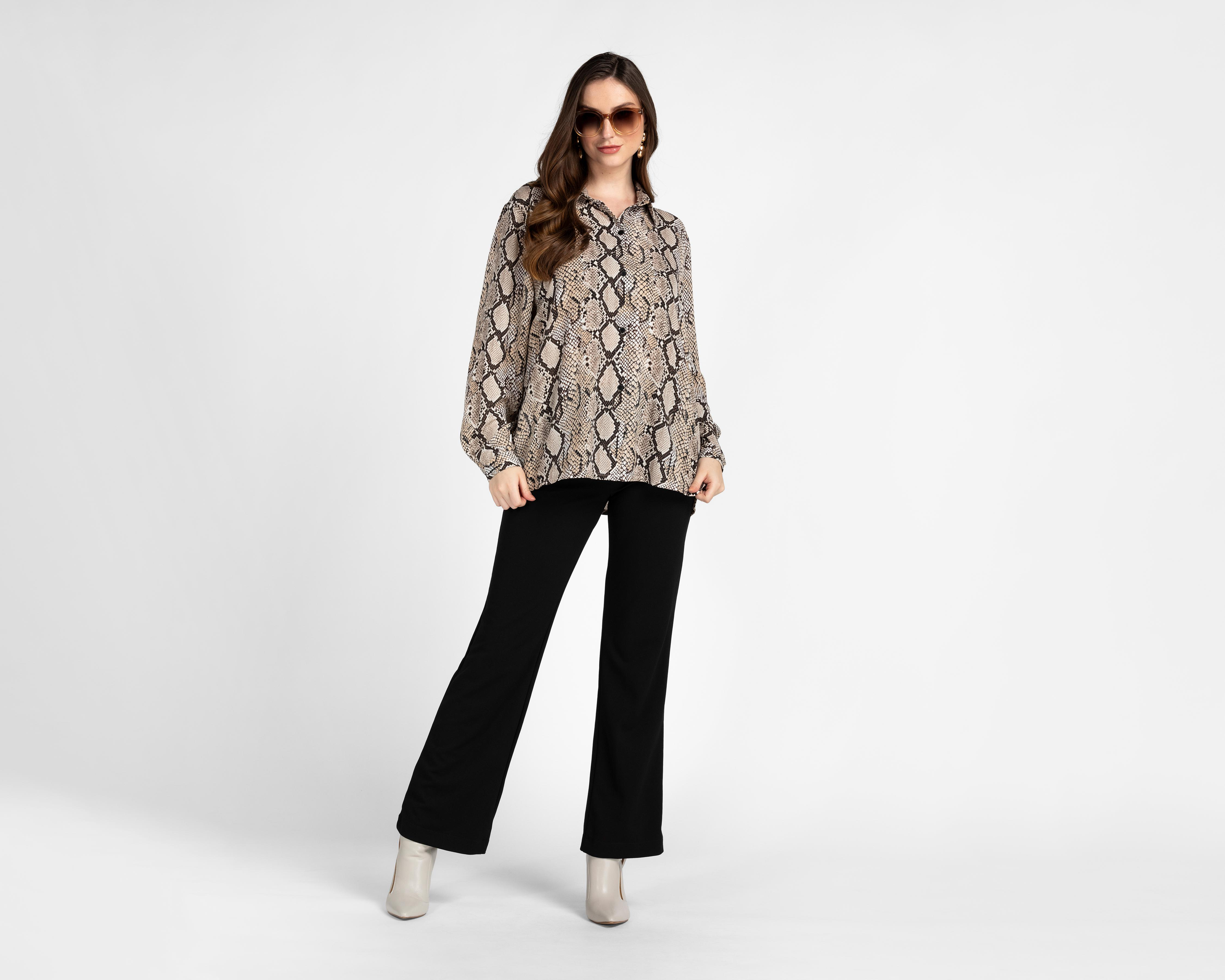 Foto 2 | Blusa Sahara Manga Larga para Mujer