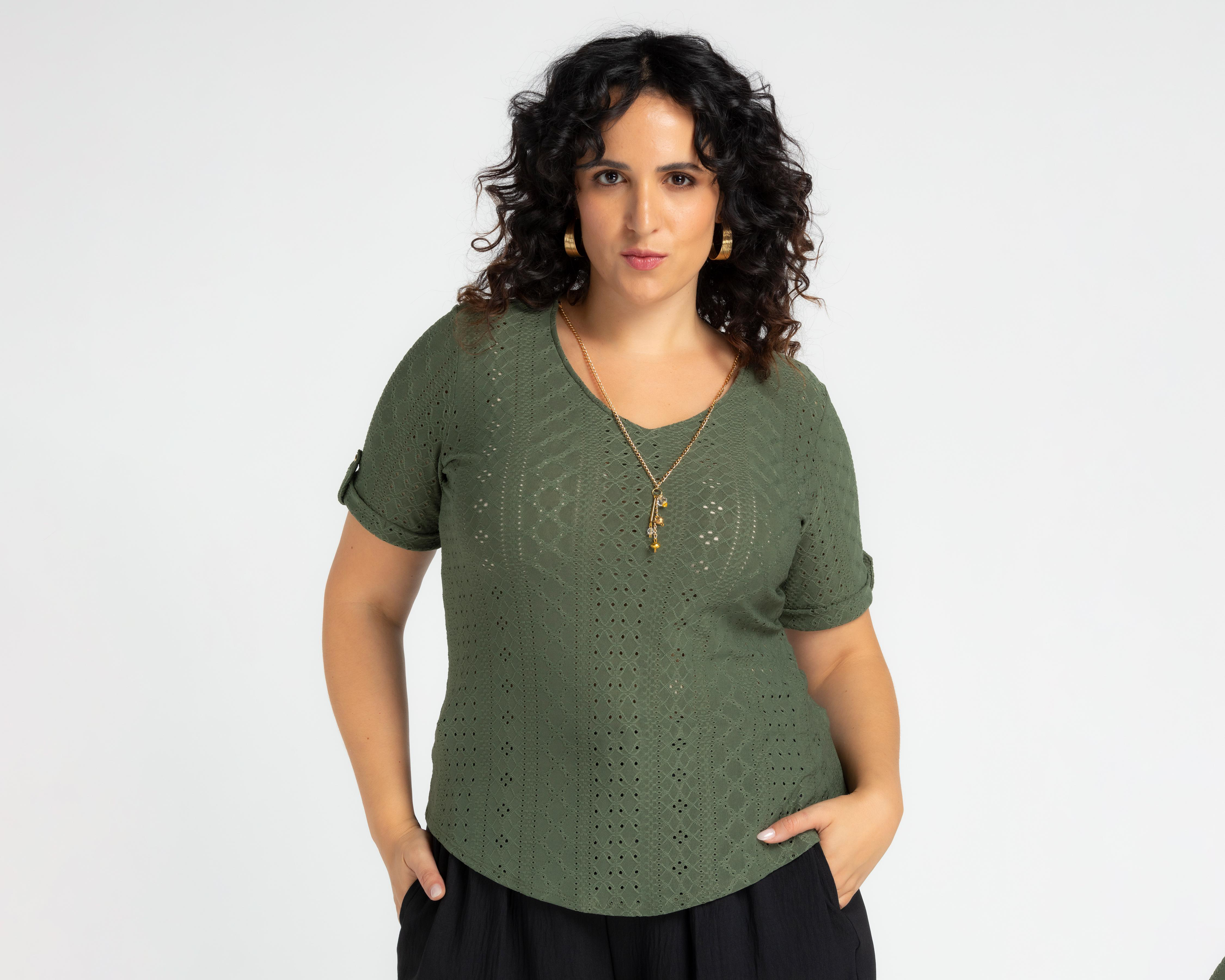 Foto 2 pulgar | Blusa Lady Sun con Collar para Mujer