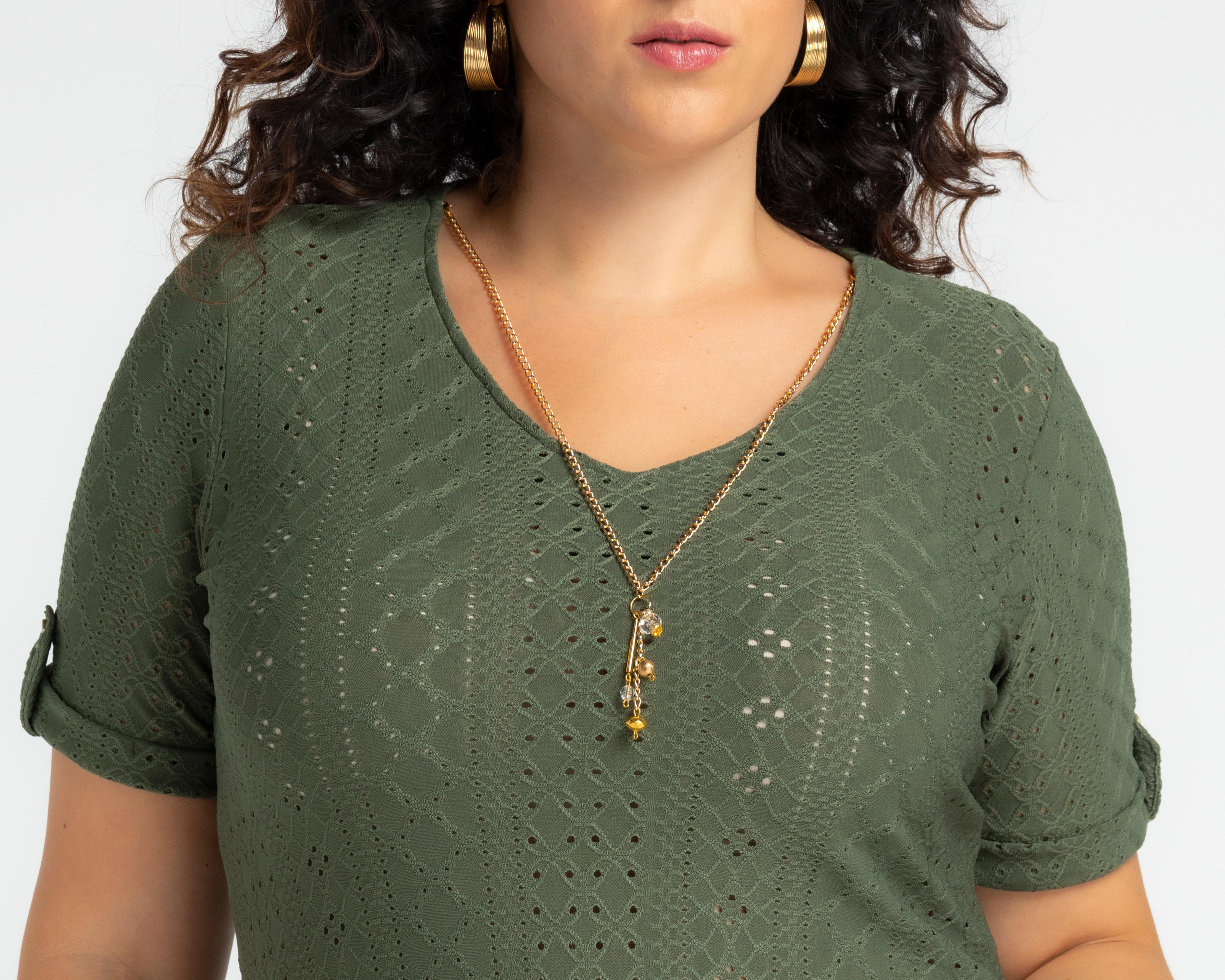 Foto 5 pulgar | Blusa Lady Sun con Collar para Mujer