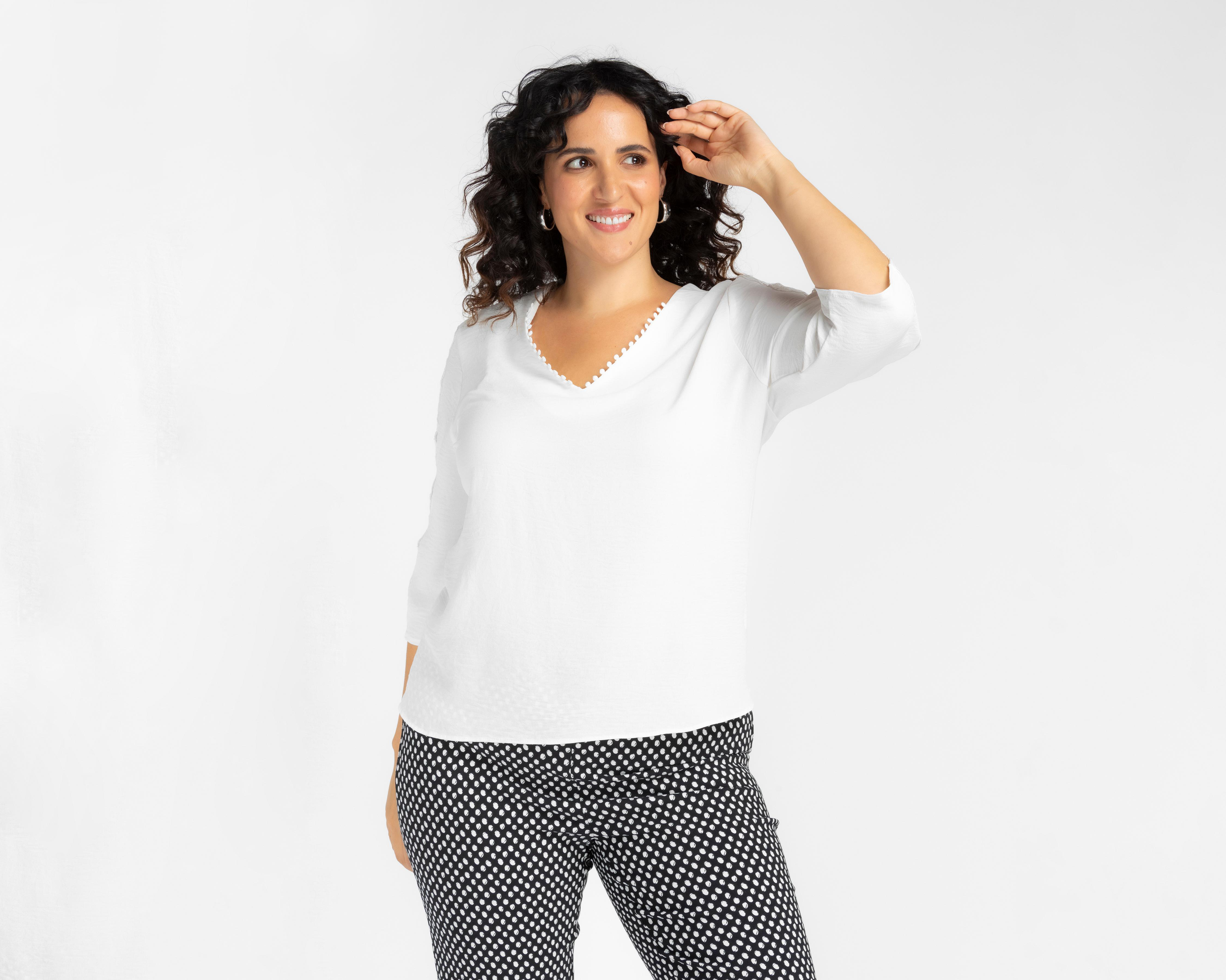 Foto 5 pulgar | Blusa Lady Sun con Guipur en Mangas para Mujer