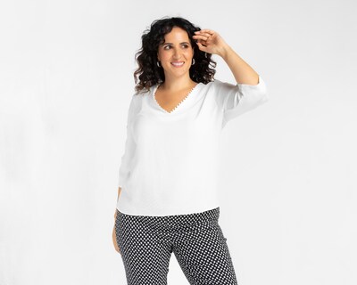 Foto 4 | Blusa Lady Sun con Guipur en Mangas para Mujer
