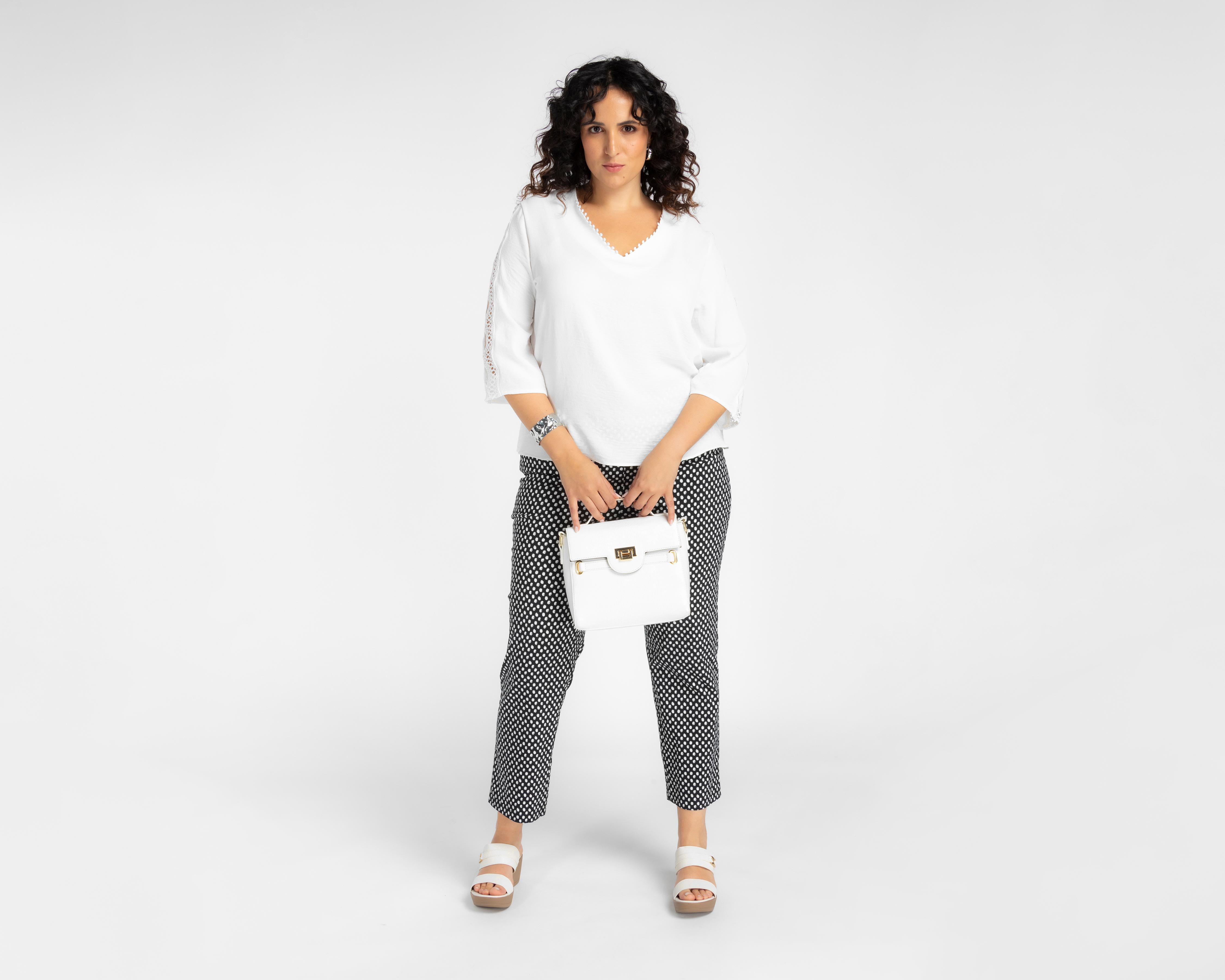Foto 6 pulgar | Blusa Lady Sun con Guipur en Mangas para Mujer