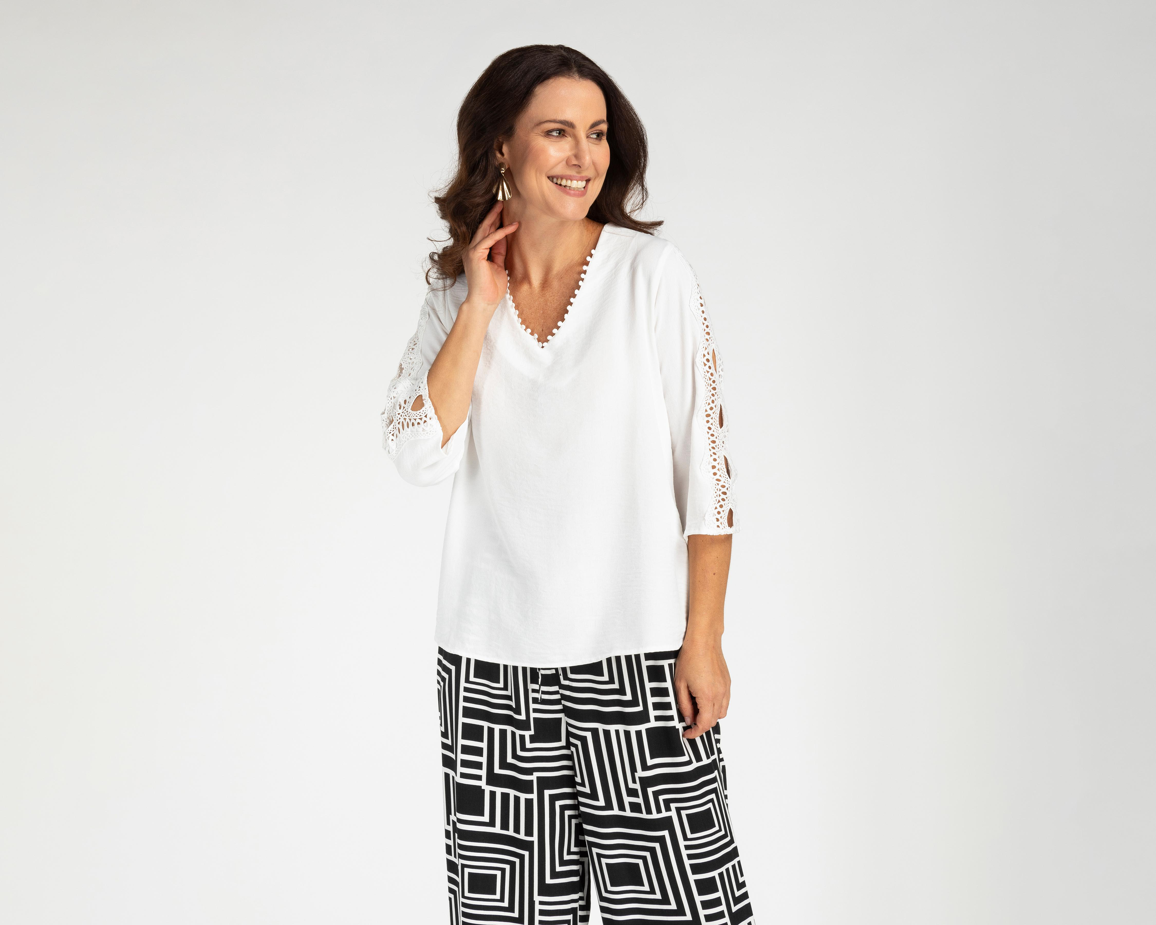 Foto 7 | Blusa Lady Sun con Guipur en Mangas para Mujer