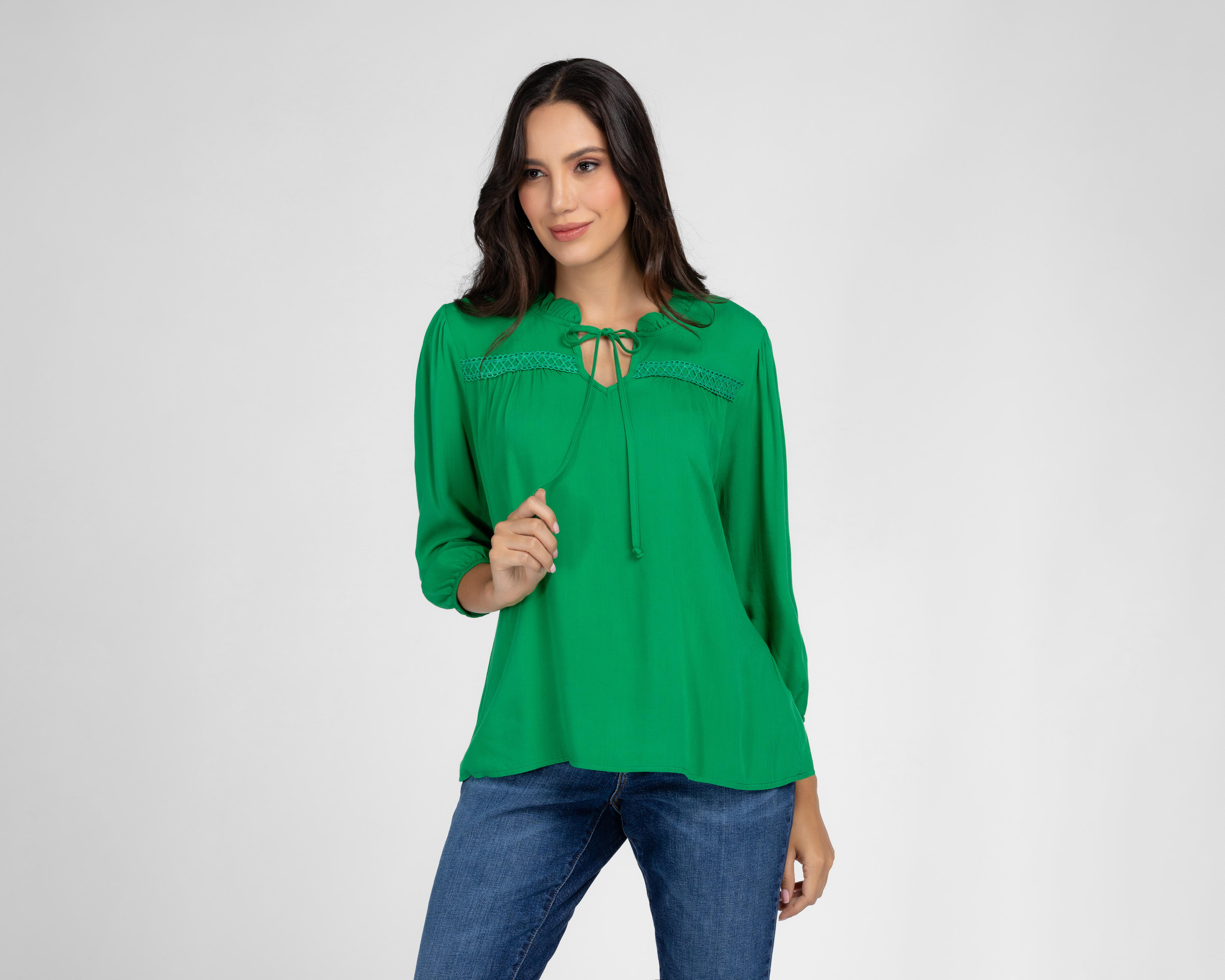 Foto 2 pulgar | Blusa Sahara Cuello Redondo para Mujer