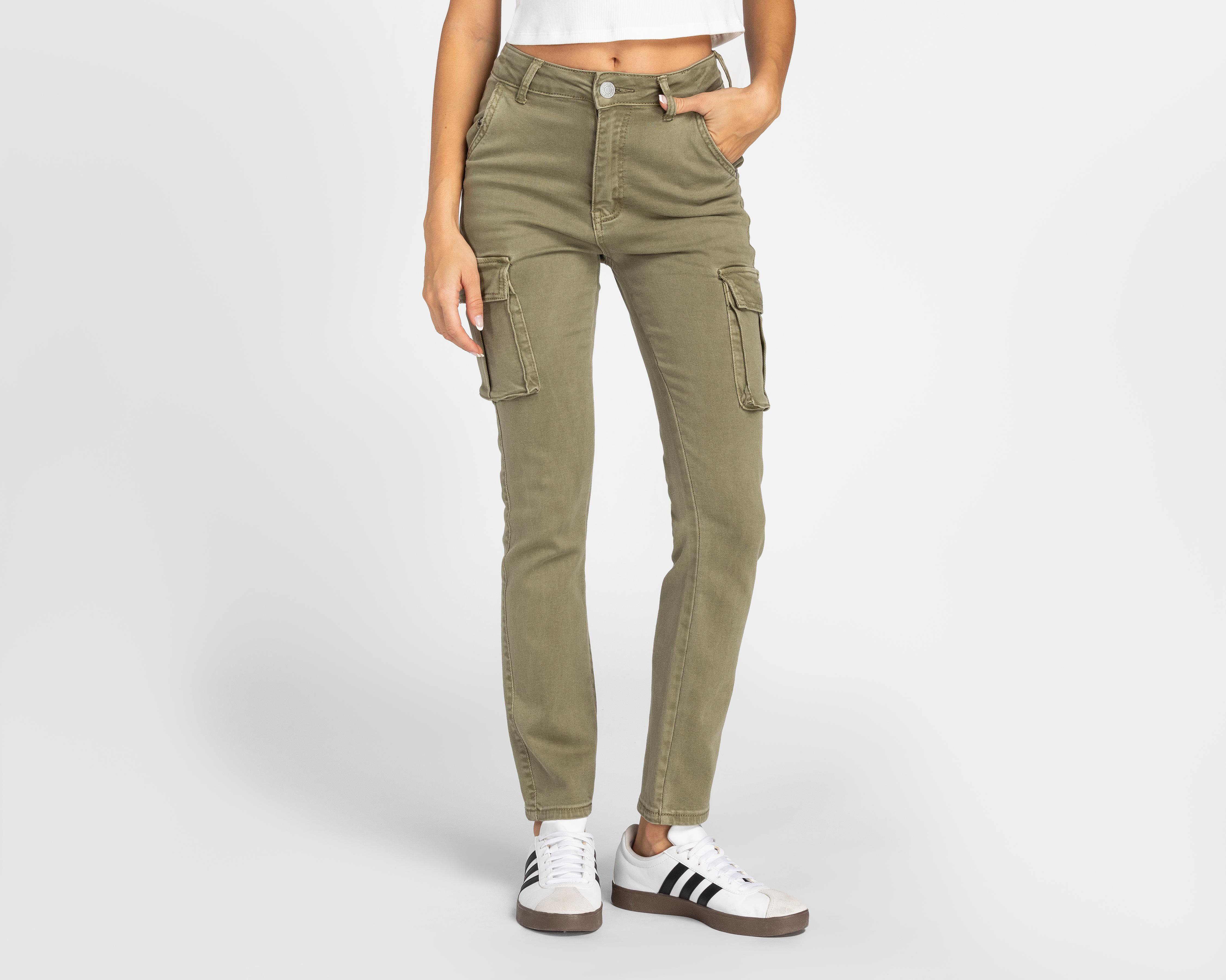 Foto 2 pulgar | Pantalón Cargo Refill Verde Olivo para Mujer