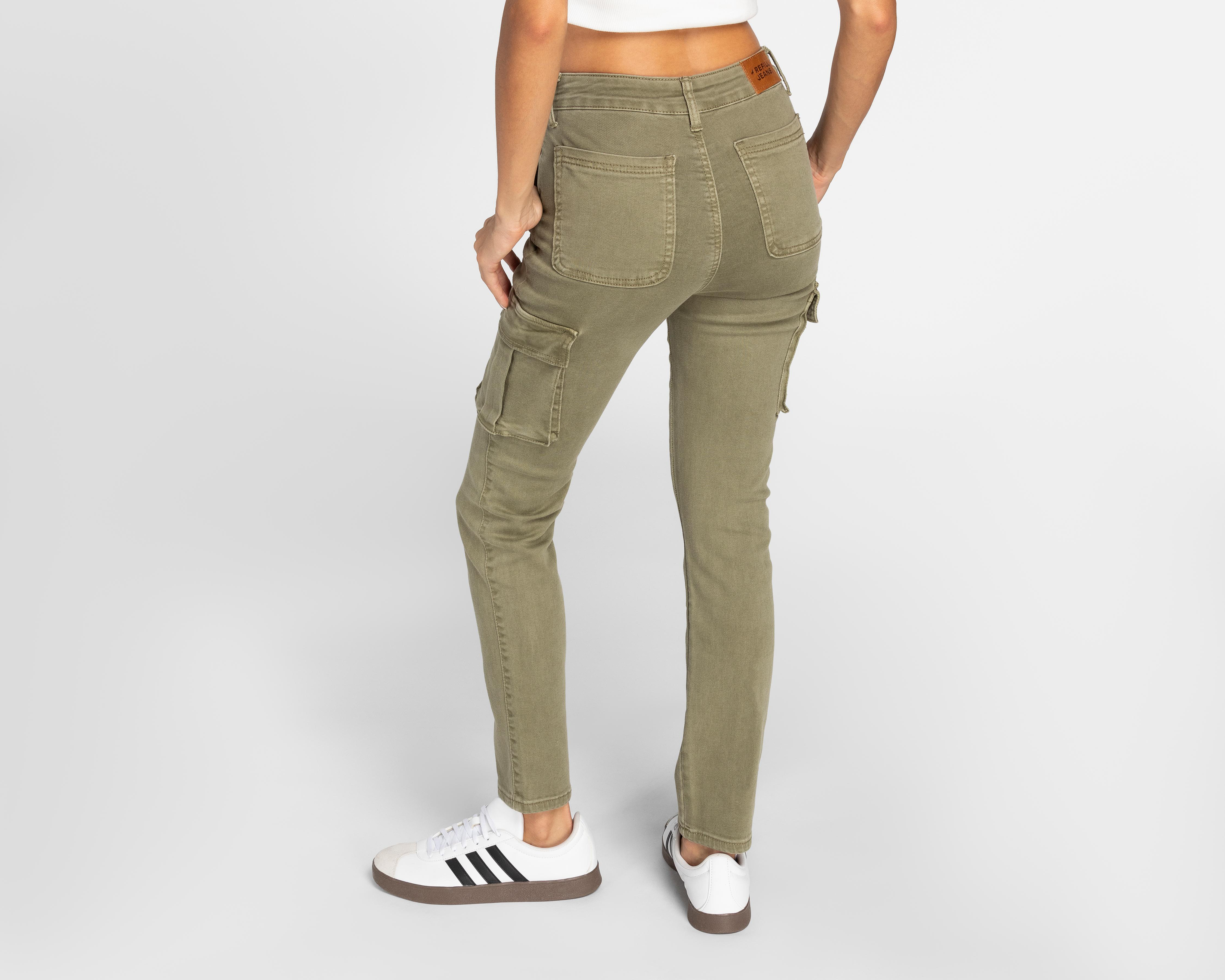 Foto 4 pulgar | Pantalón Cargo Refill Verde Olivo para Mujer