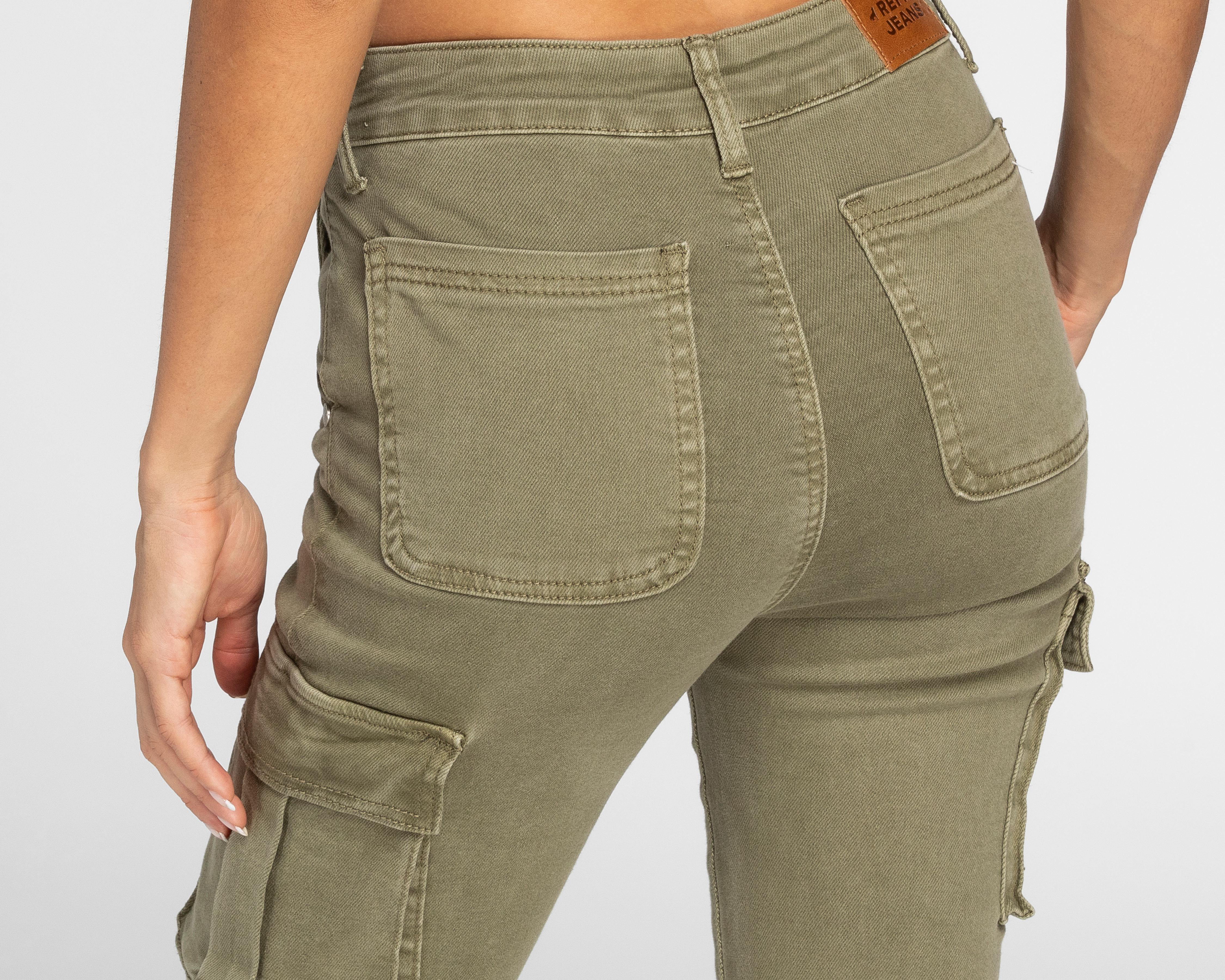 Foto 6 pulgar | Pantalón Cargo Refill Verde Olivo para Mujer