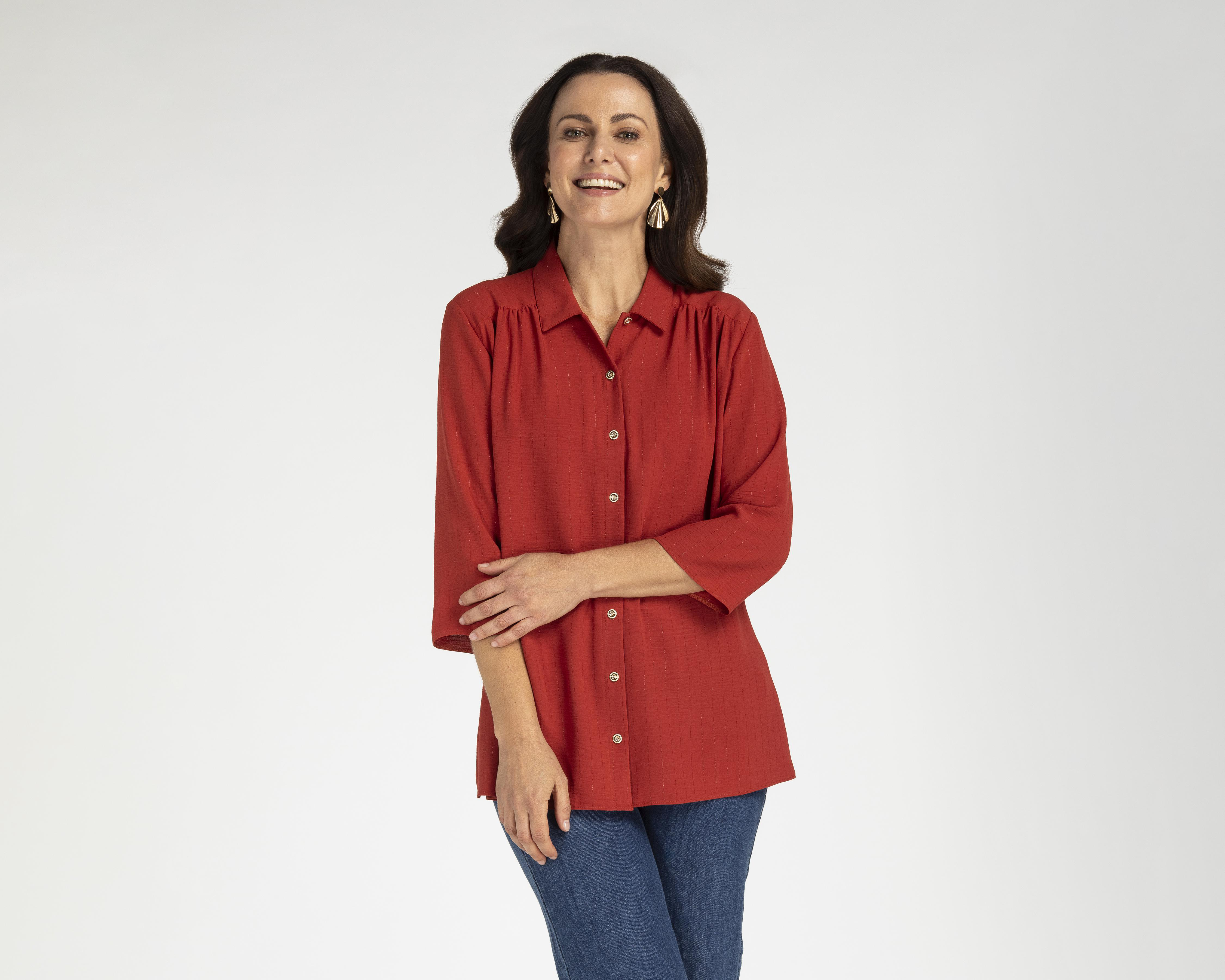 Foto 2 pulgar | Blusa Sahara Roja para Mujer