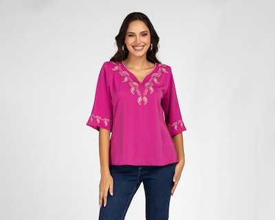 Foto 1 | Blusa Paloma con Bordado para Mujer