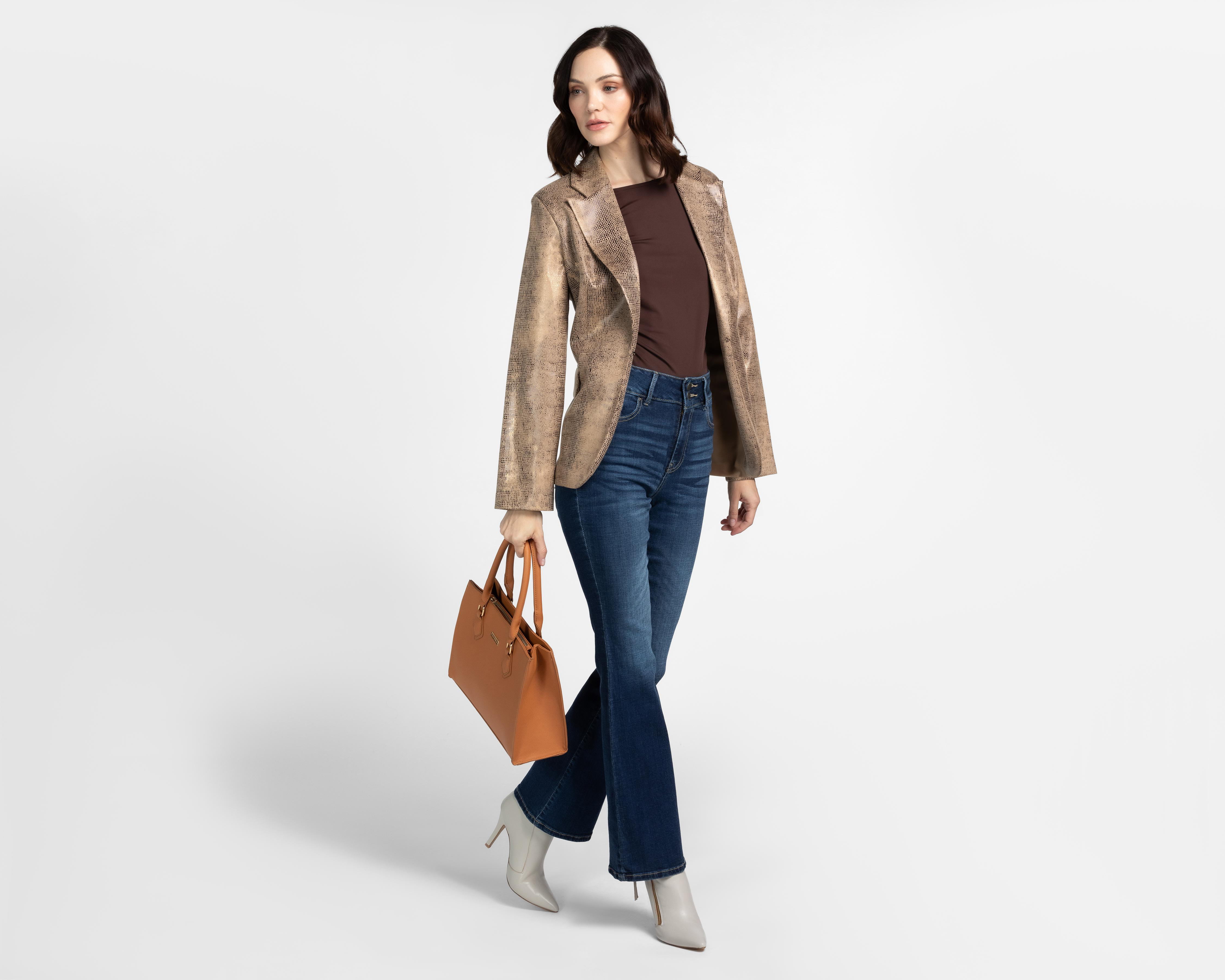 Foto 2 | Blazer Dorado Sahara para Mujer