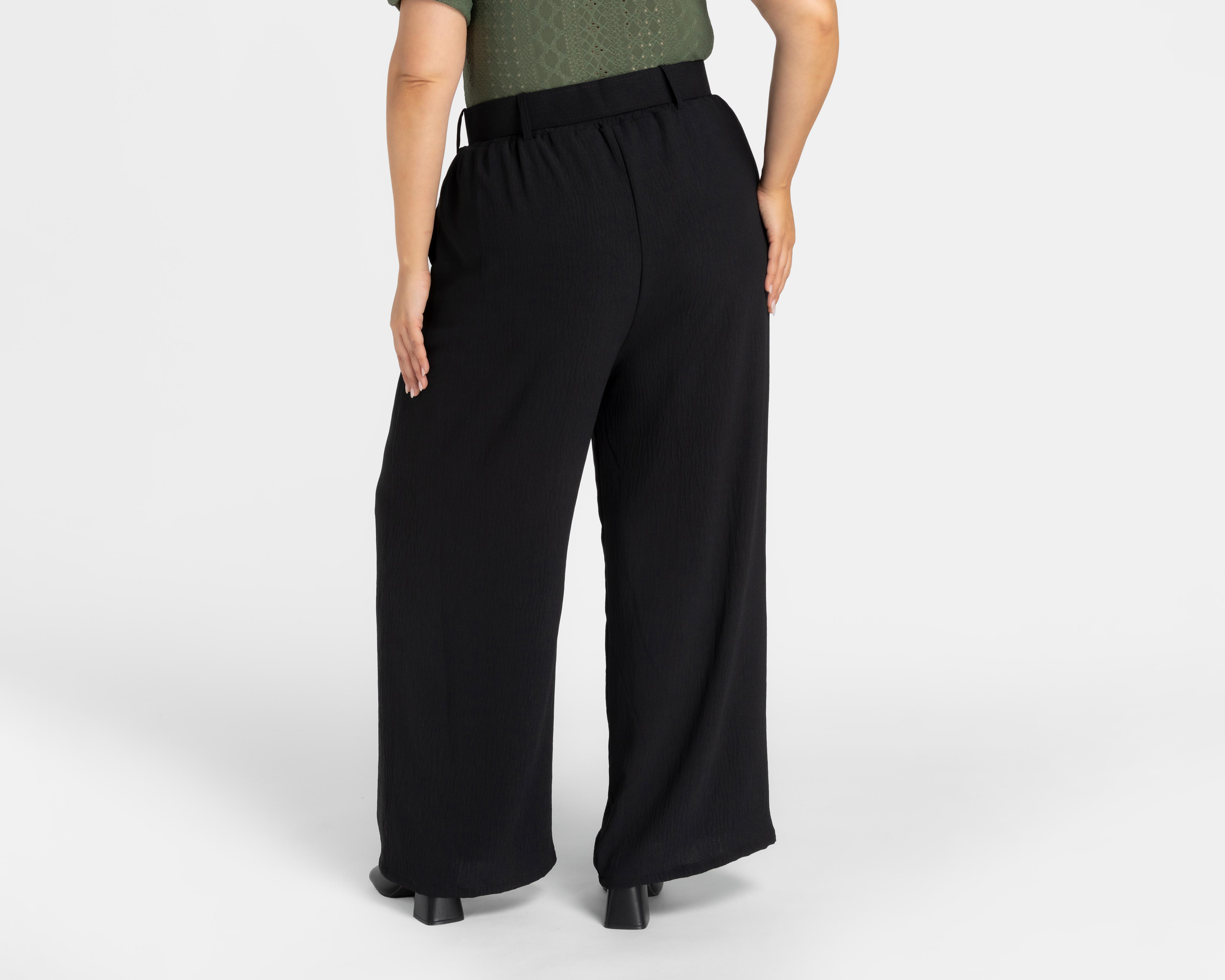 Foto 7 pulgar | Pantalón Ancho Sahara Negro para Mujer