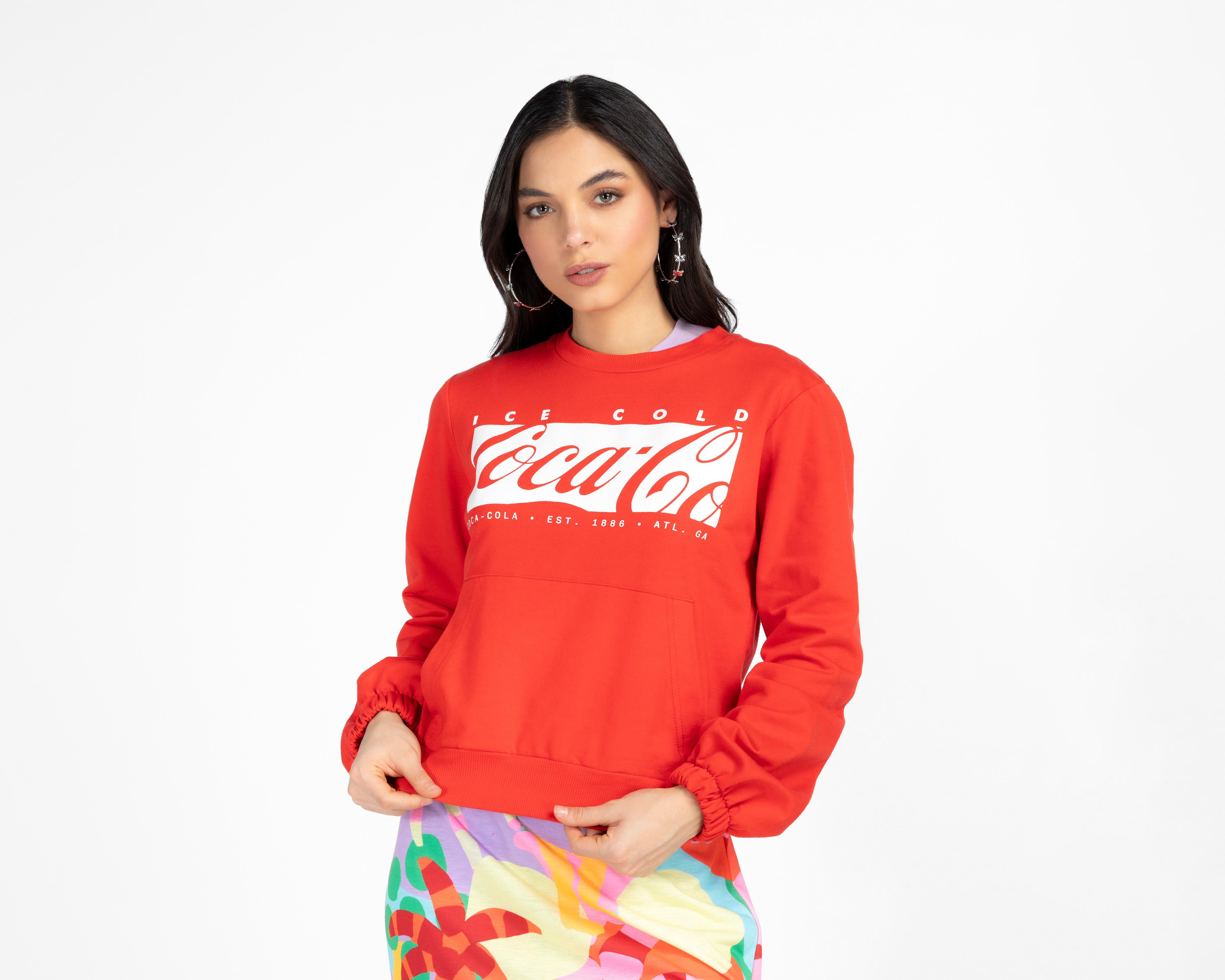 Foto 2 pulgar | Sudadera con Bolsa Coca-Cola para Mujer