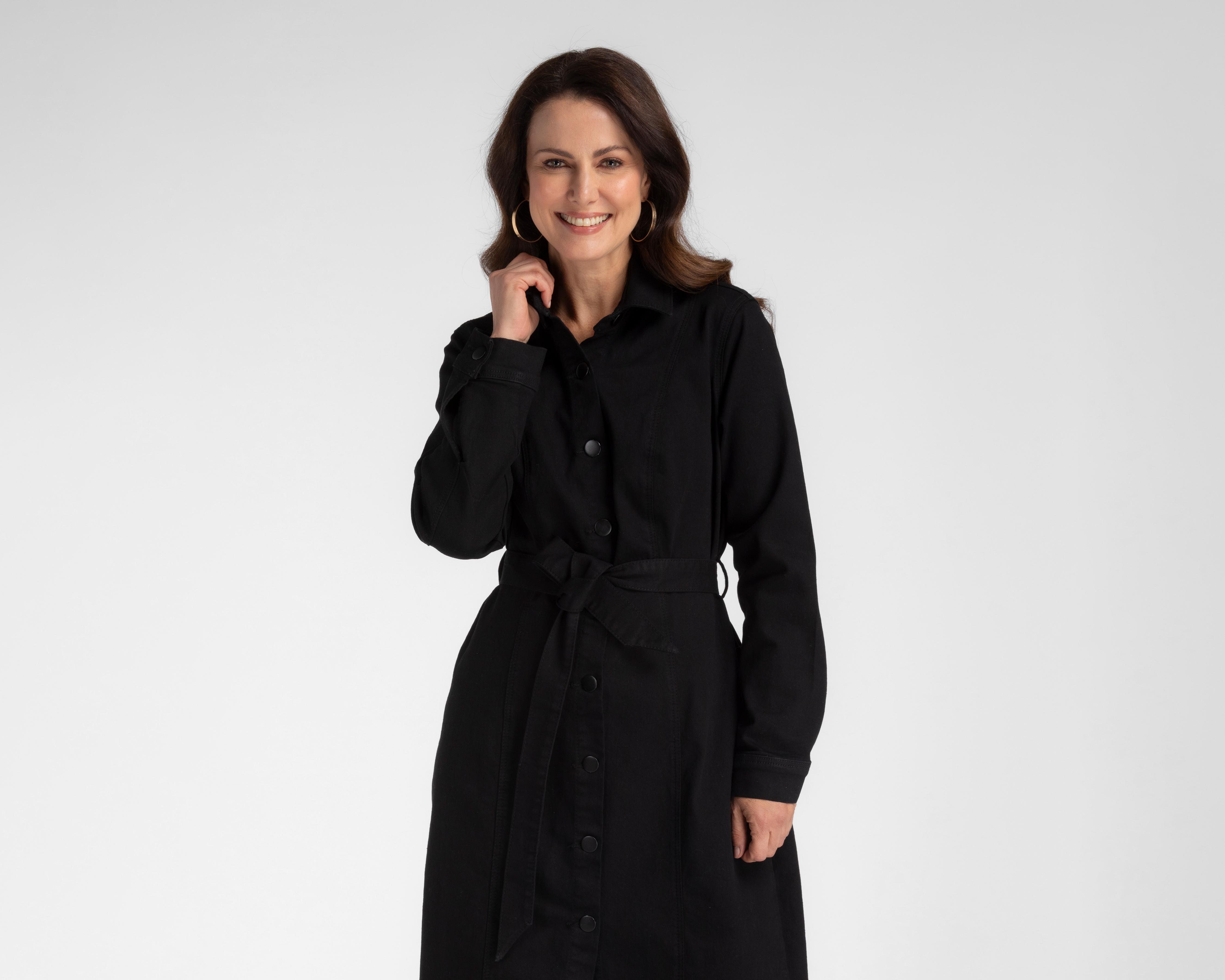Foto 4 | Vestido Casual Sahara de Mezclilla Negro con Lazo