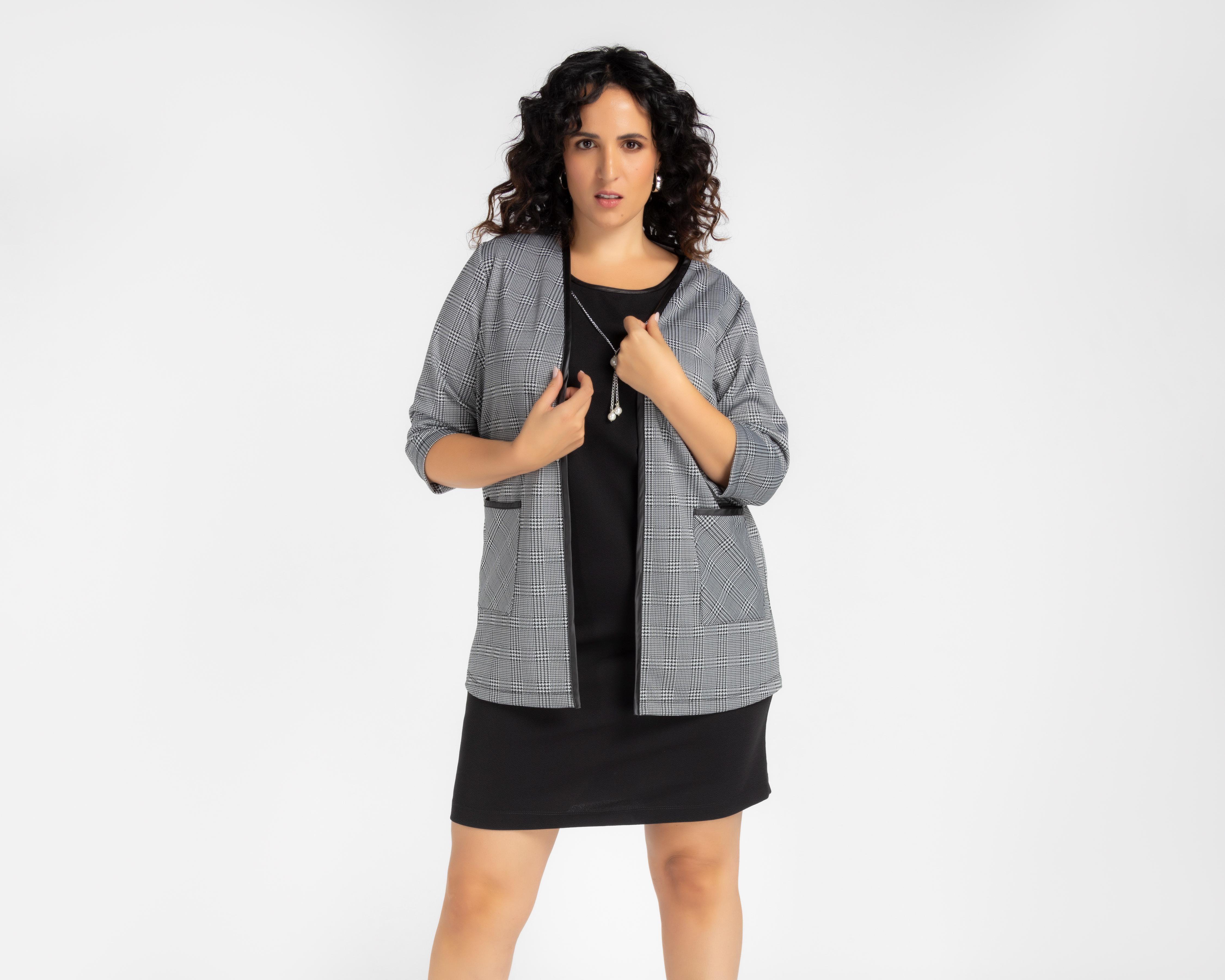 Vestido Formal Lady Sun con Collar y Blazer