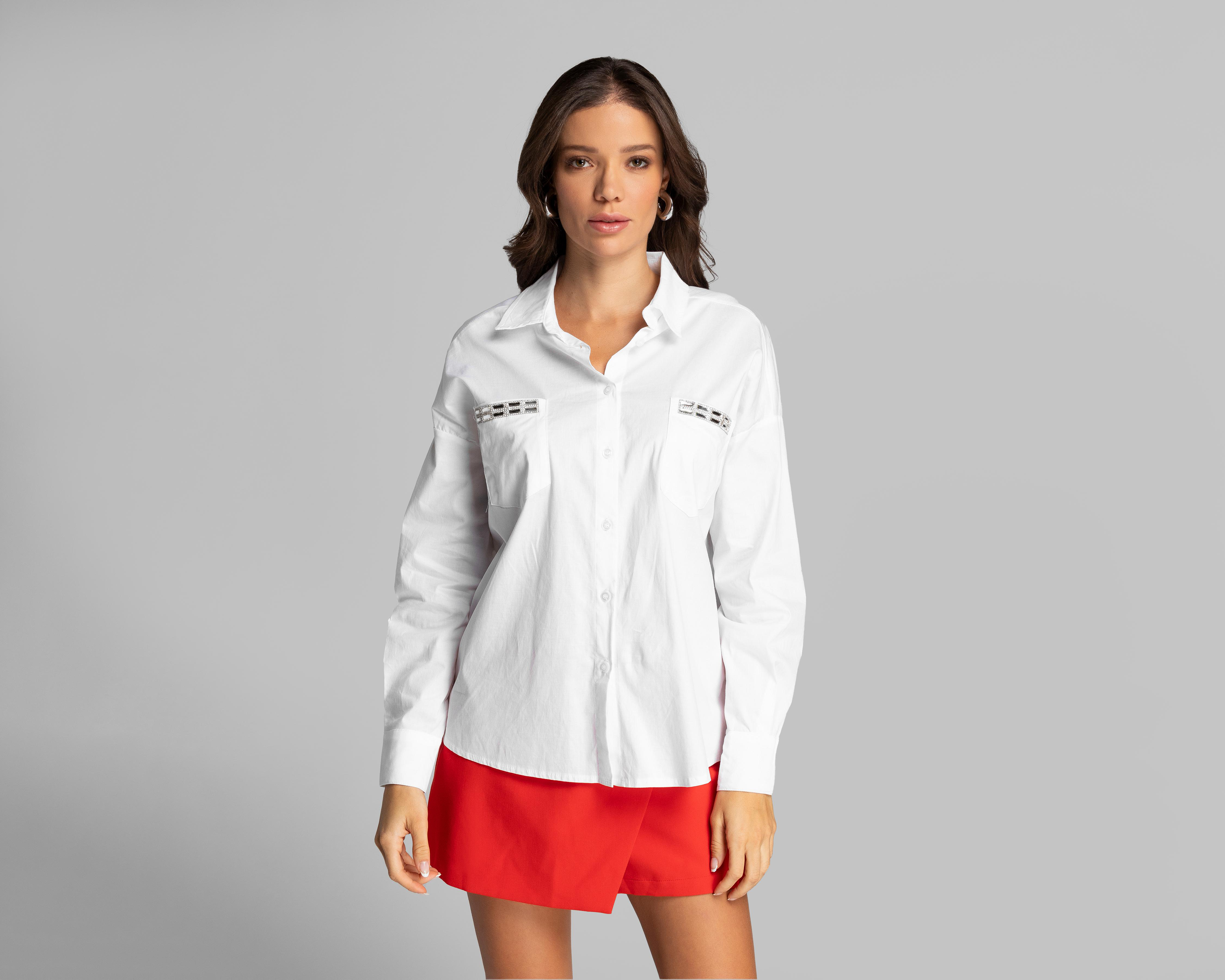 Foto 1 | Camisa Thinner con Estoperoles para Mujer