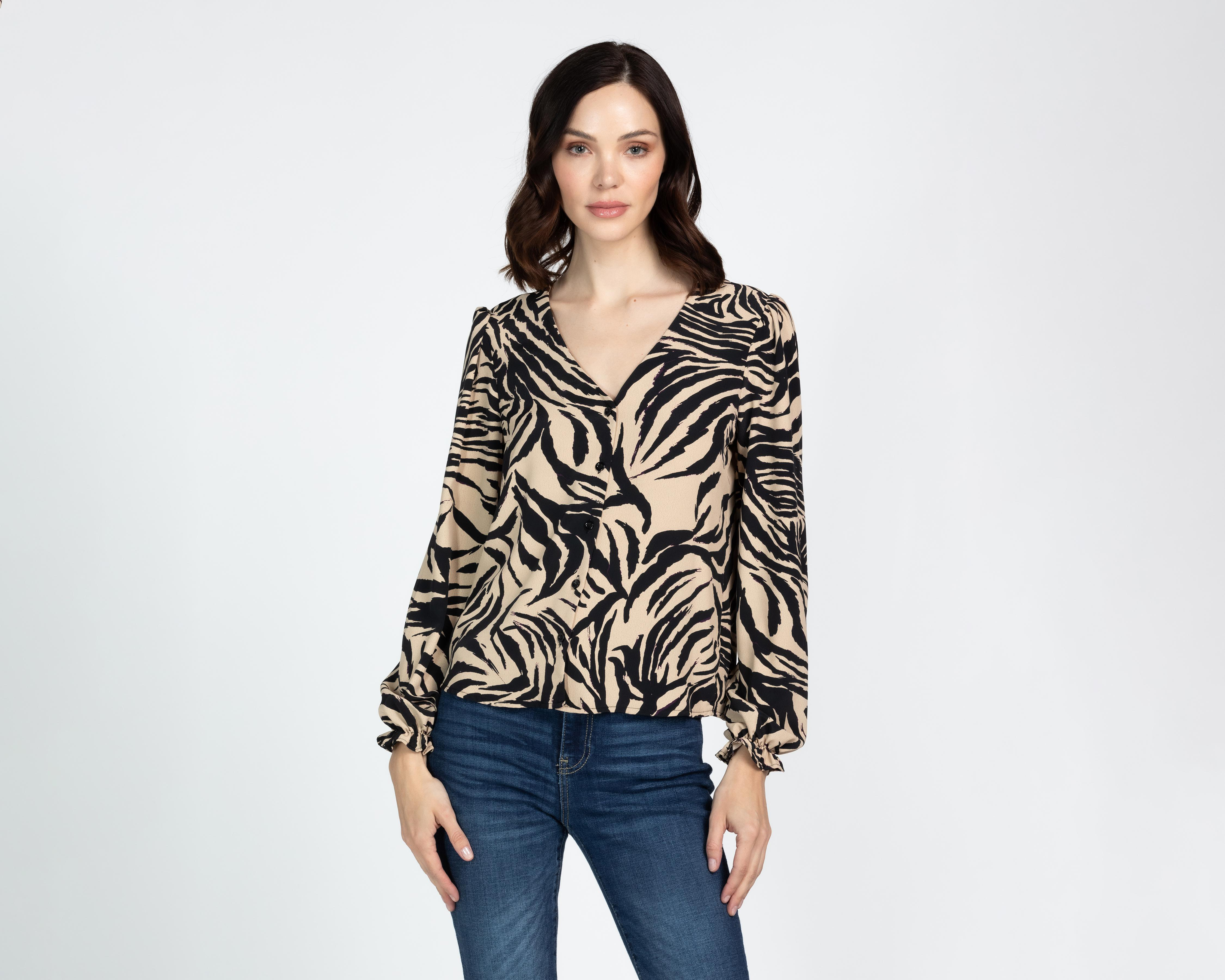 Foto 2 pulgar | Blusa Sahara Animal Print para Mujer