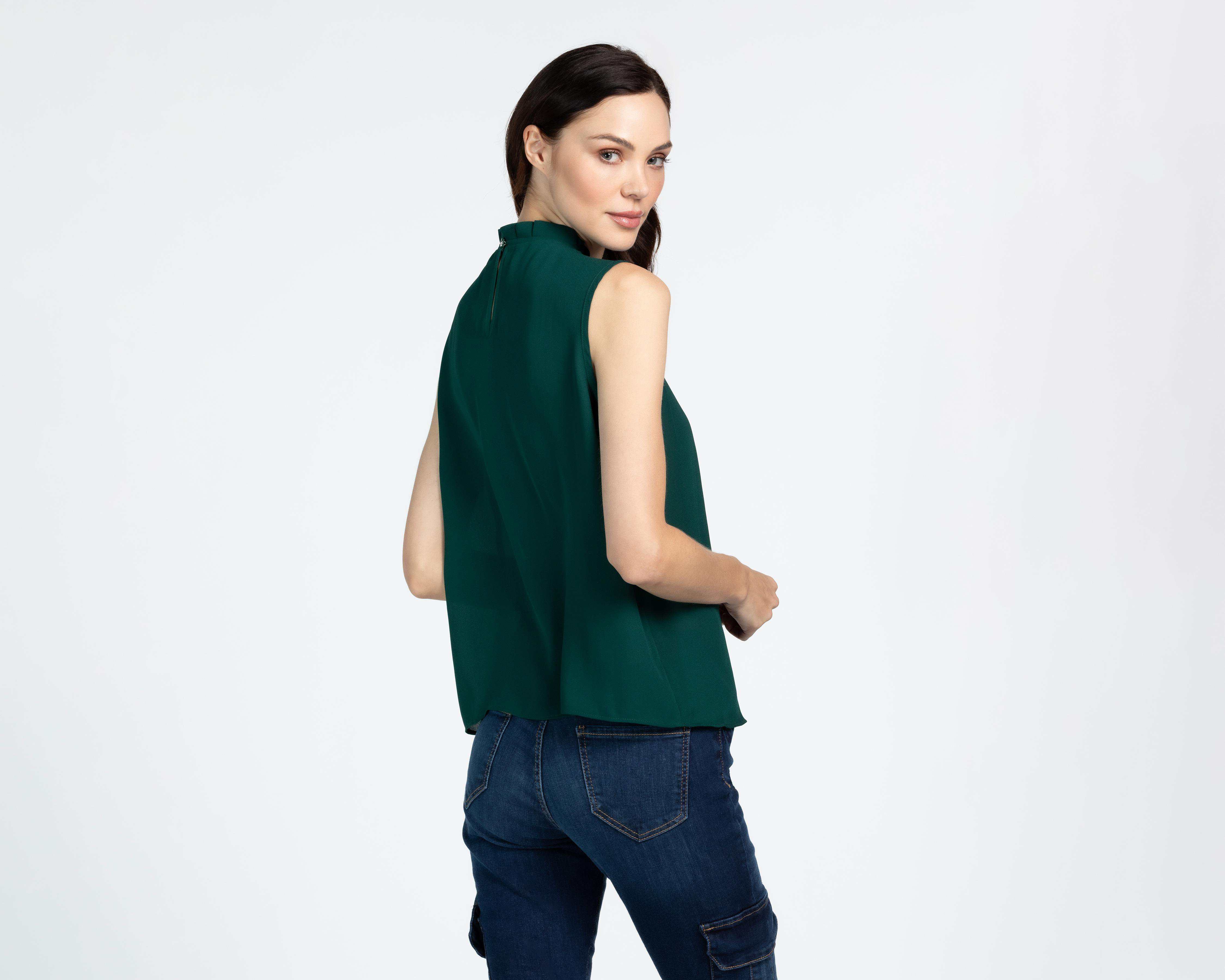 Foto 3 | Blusa Sahara Verde para Mujer