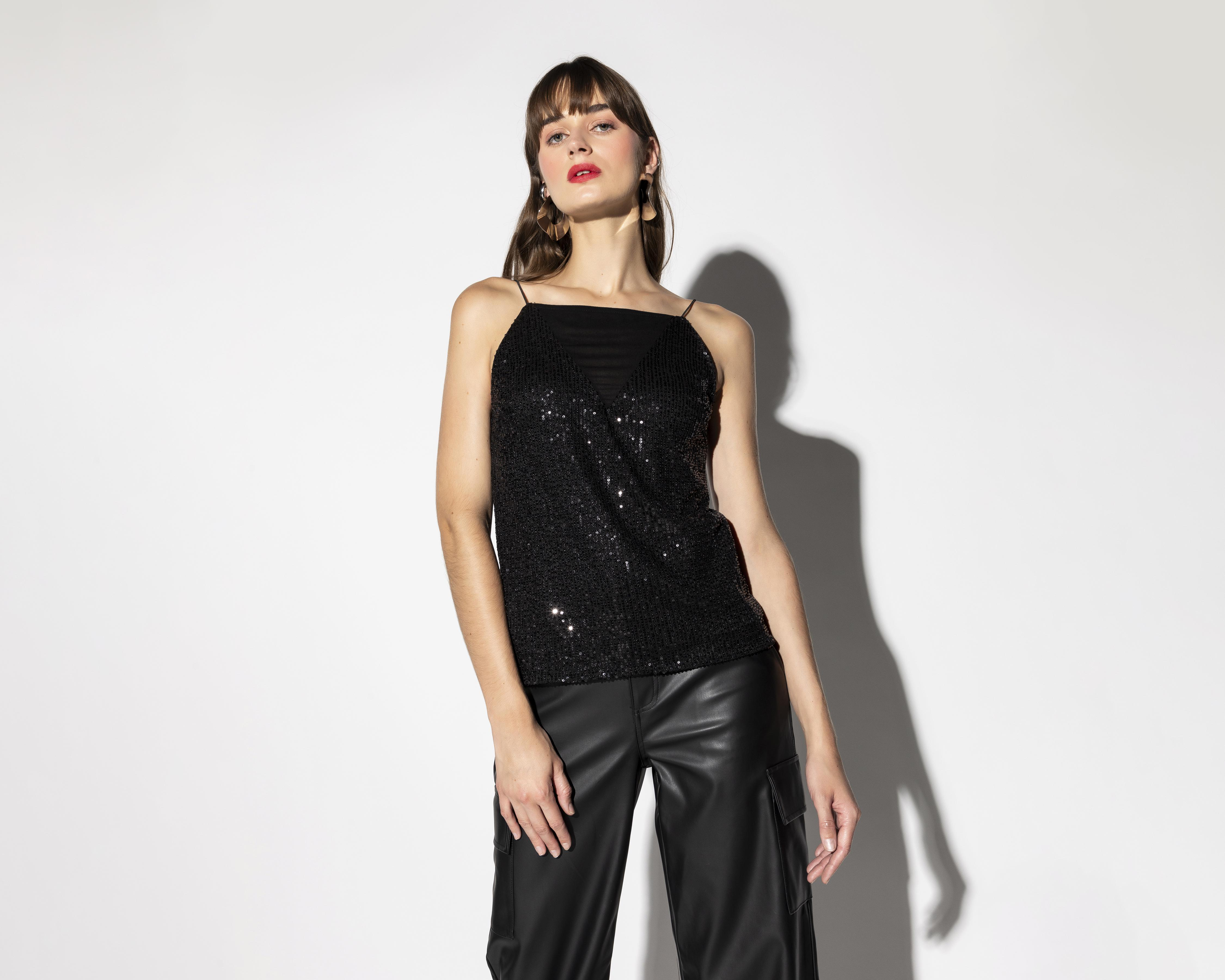 Foto 3 pulgar | Blusa Thinner con Lentejuelas para Mujer