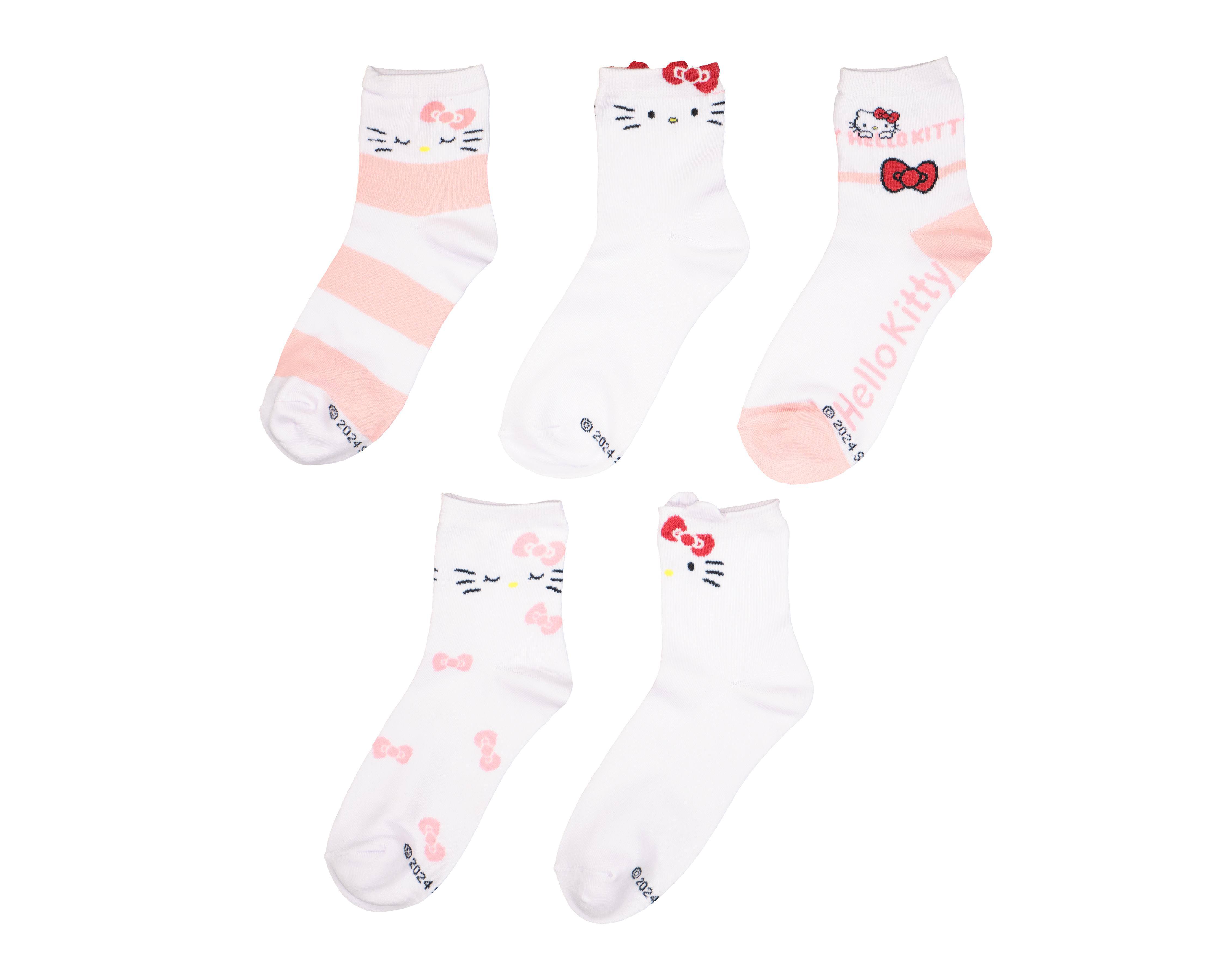 Foto 1 | Calcetas Cortas Hello Kitty para Mujer 5 Pares