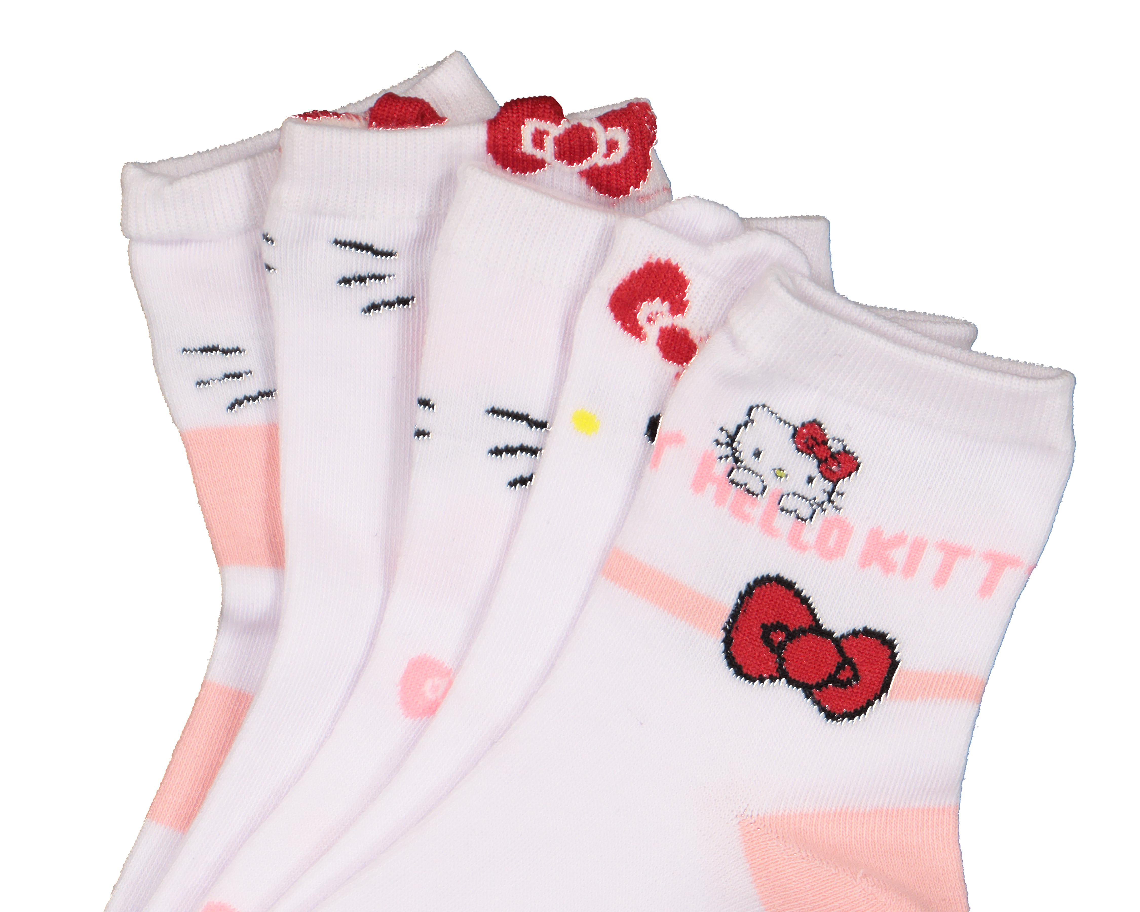 Foto 2 | Calcetas Cortas Hello Kitty para Mujer 5 Pares