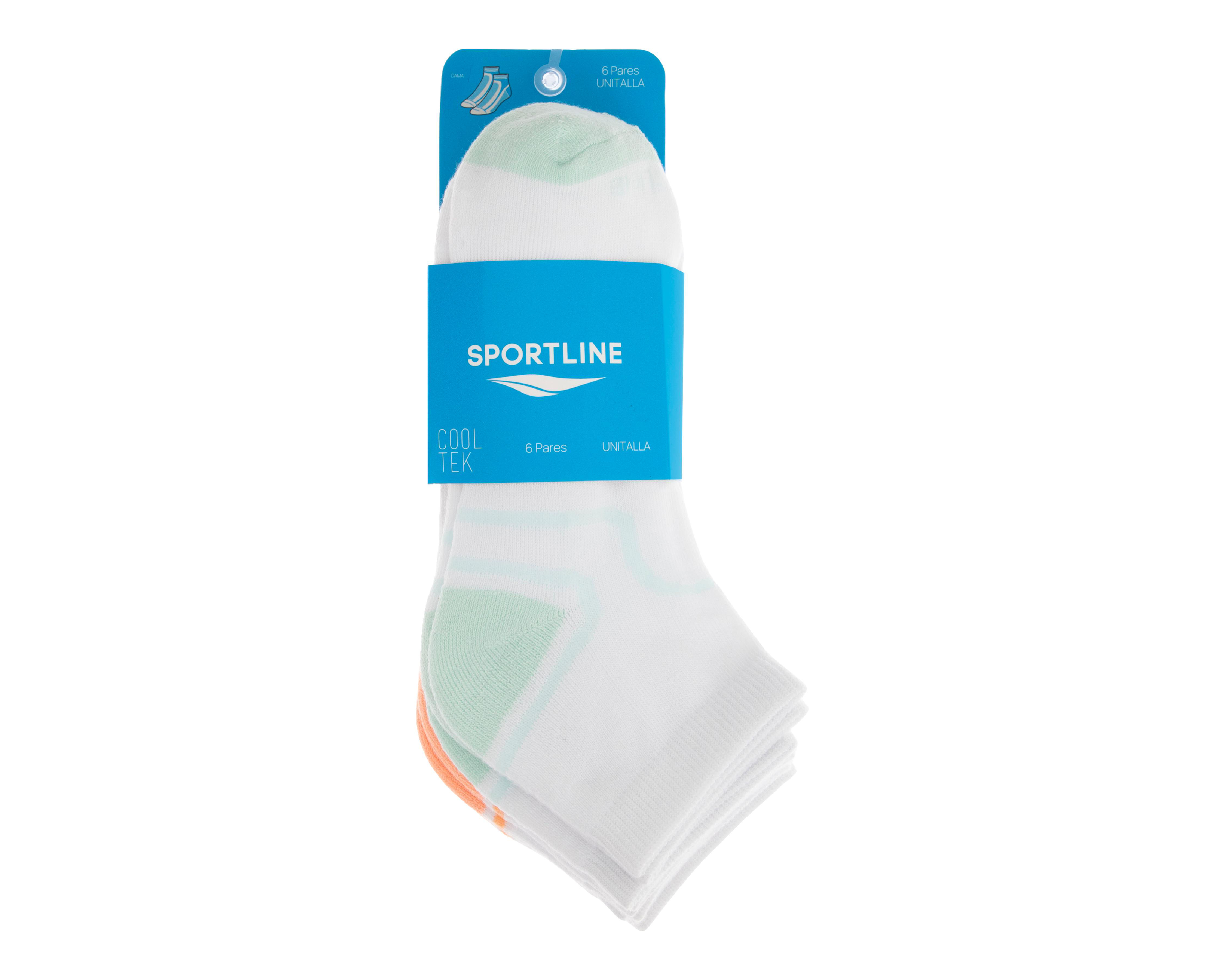 Foto 4 pulgar | Calcetas Cortas Deportivas Sportline para Mujer 6 Pares