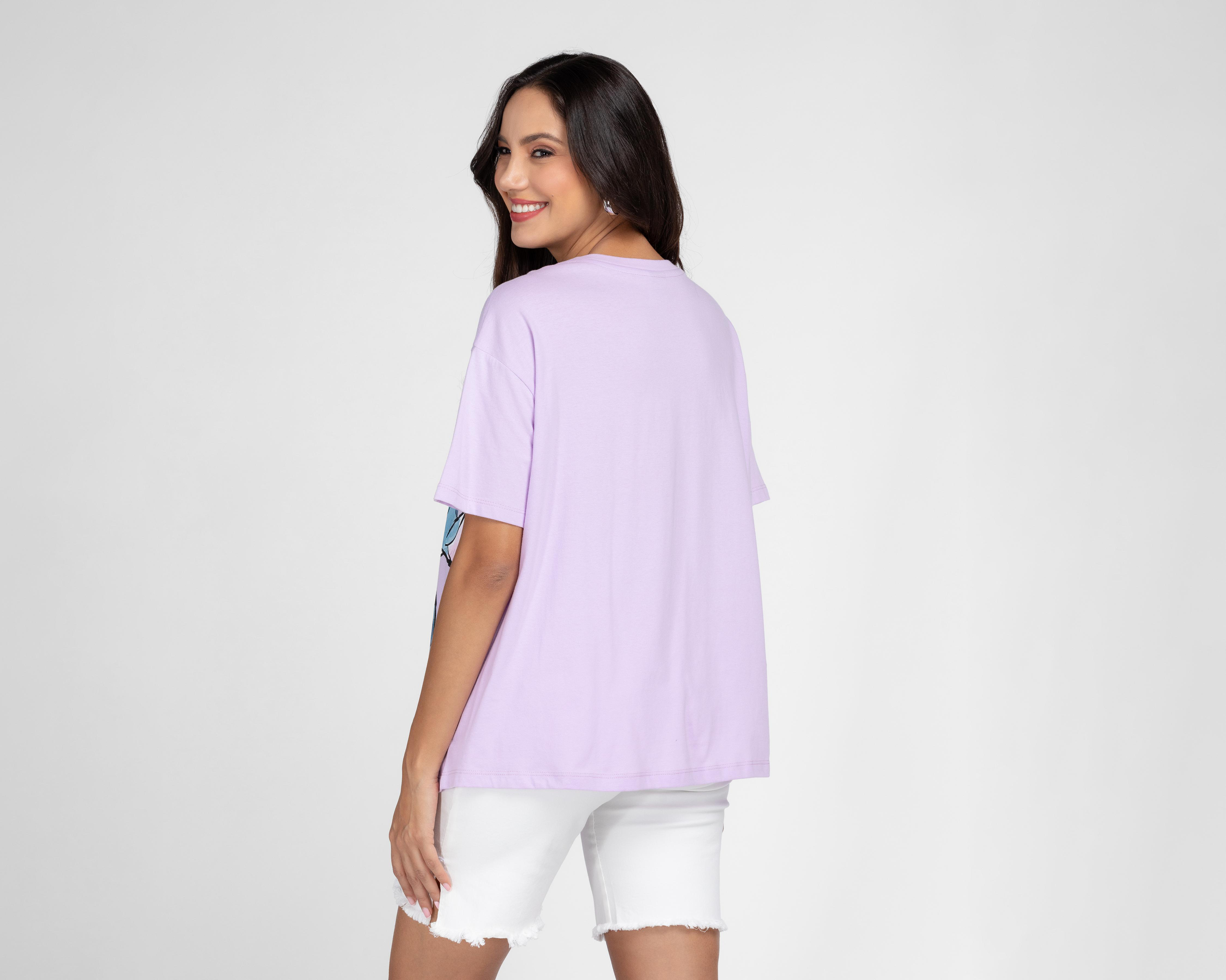 Foto 2 | Playera Disney Manga Corta para Mujer