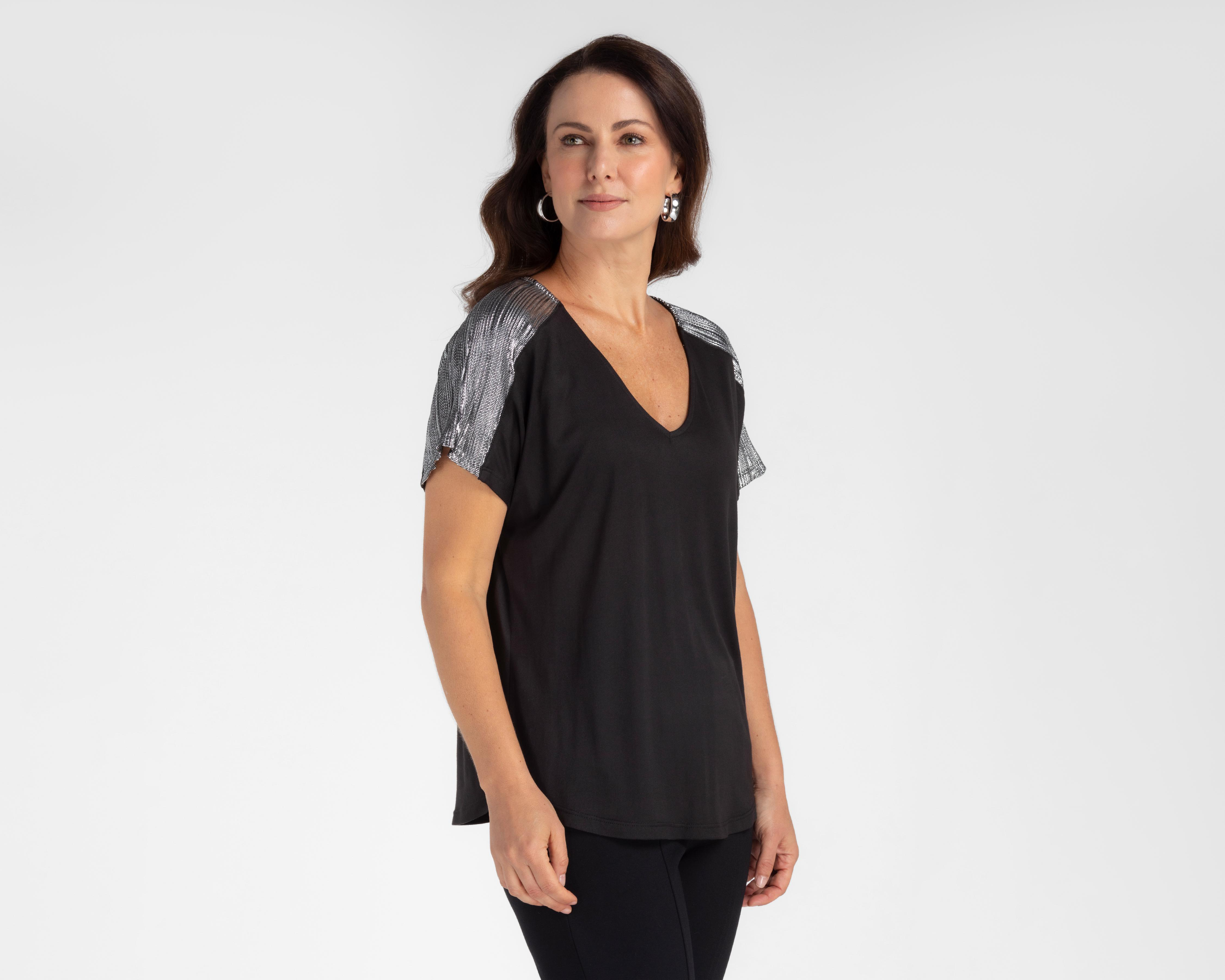 Foto 2 pulgar | Playera Sahara con Cuello V para Mujer
