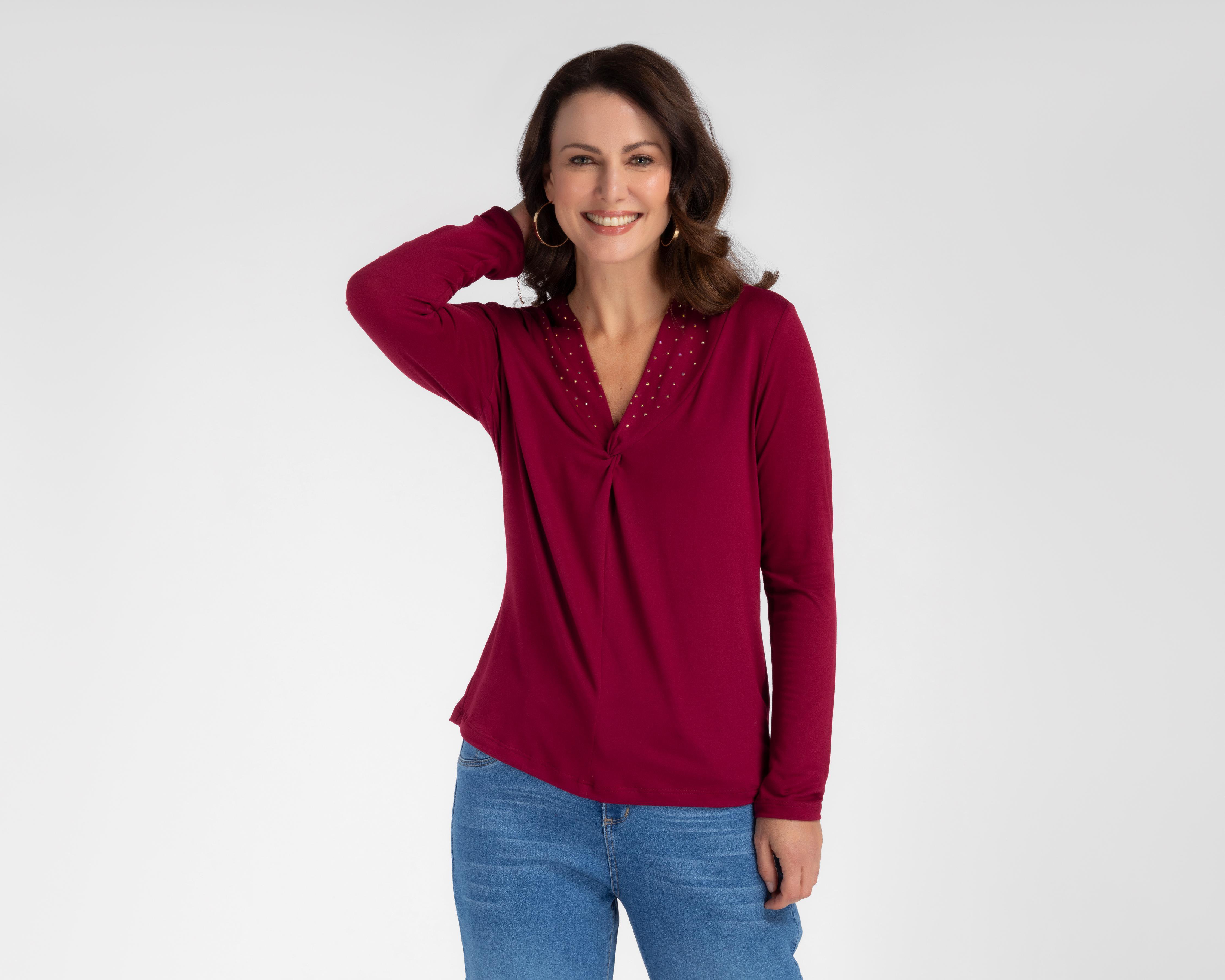 Foto 2 pulgar | Blusa Sahara Manga Larga para Mujer