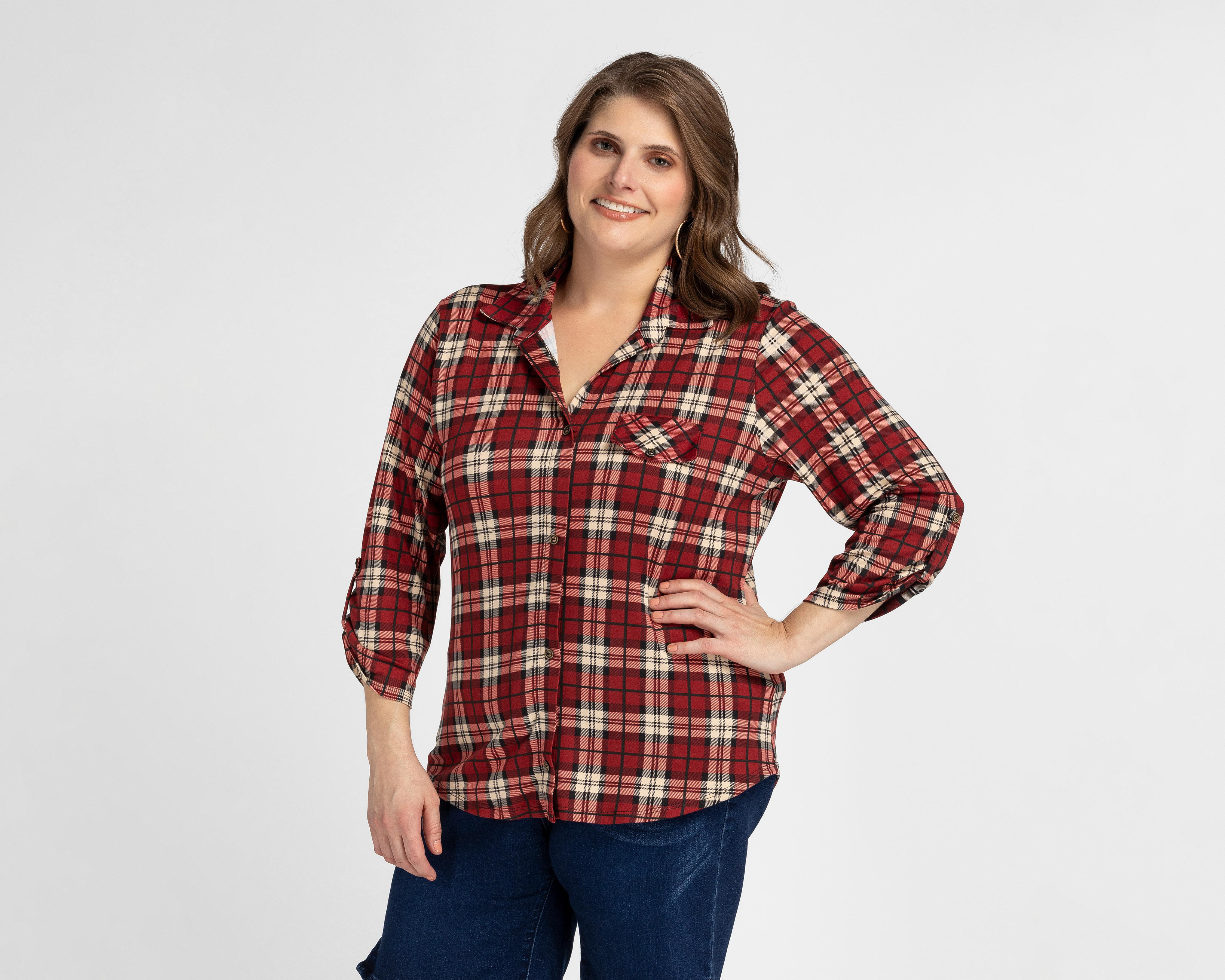 Foto 4 | Blusa Ted Lapidus a Cuadros para Mujer