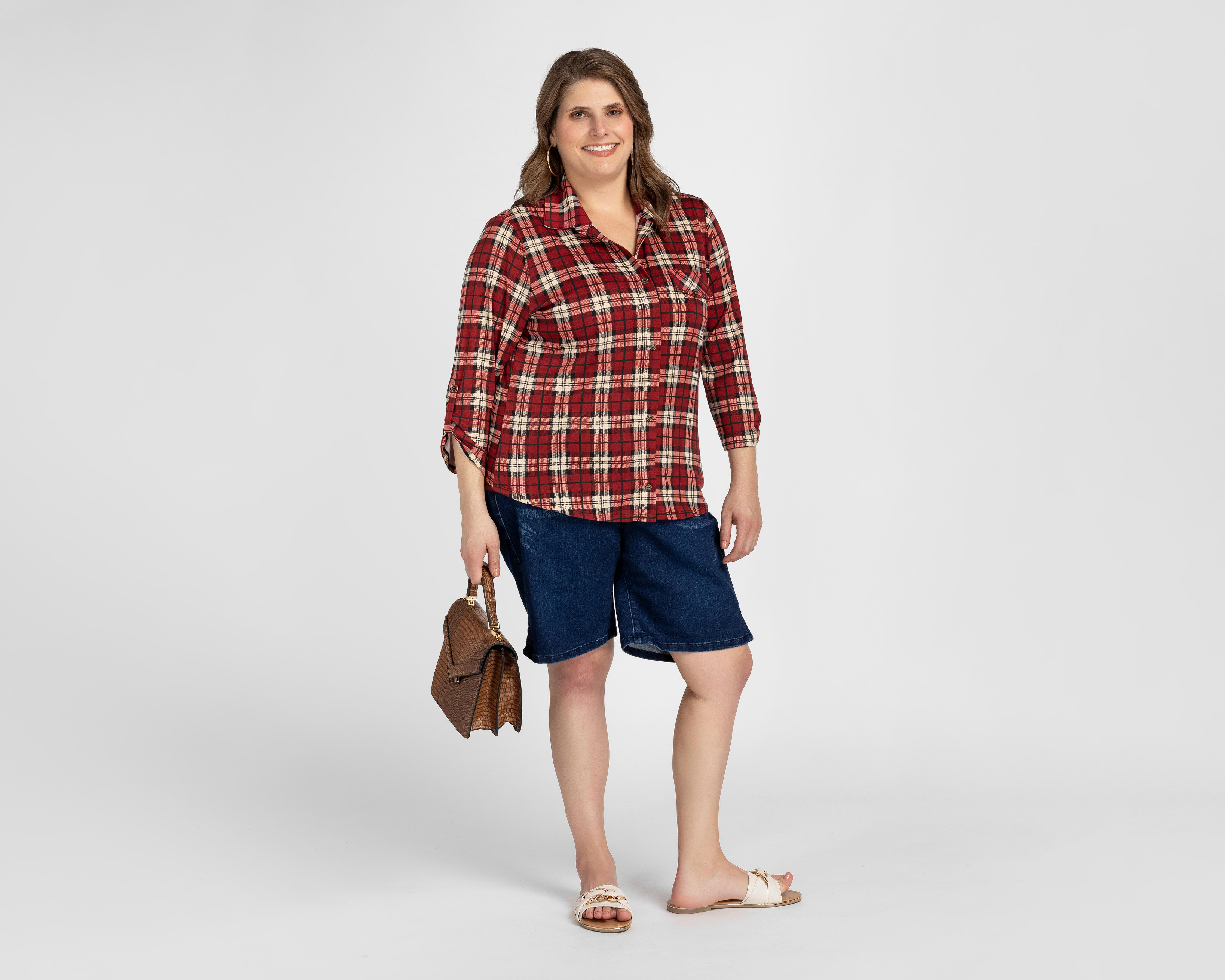 Foto 5 | Blusa Ted Lapidus a Cuadros para Mujer