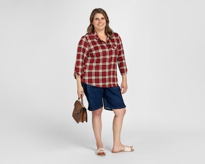 Foto 5 | Blusa Ted Lapidus a Cuadros para Mujer