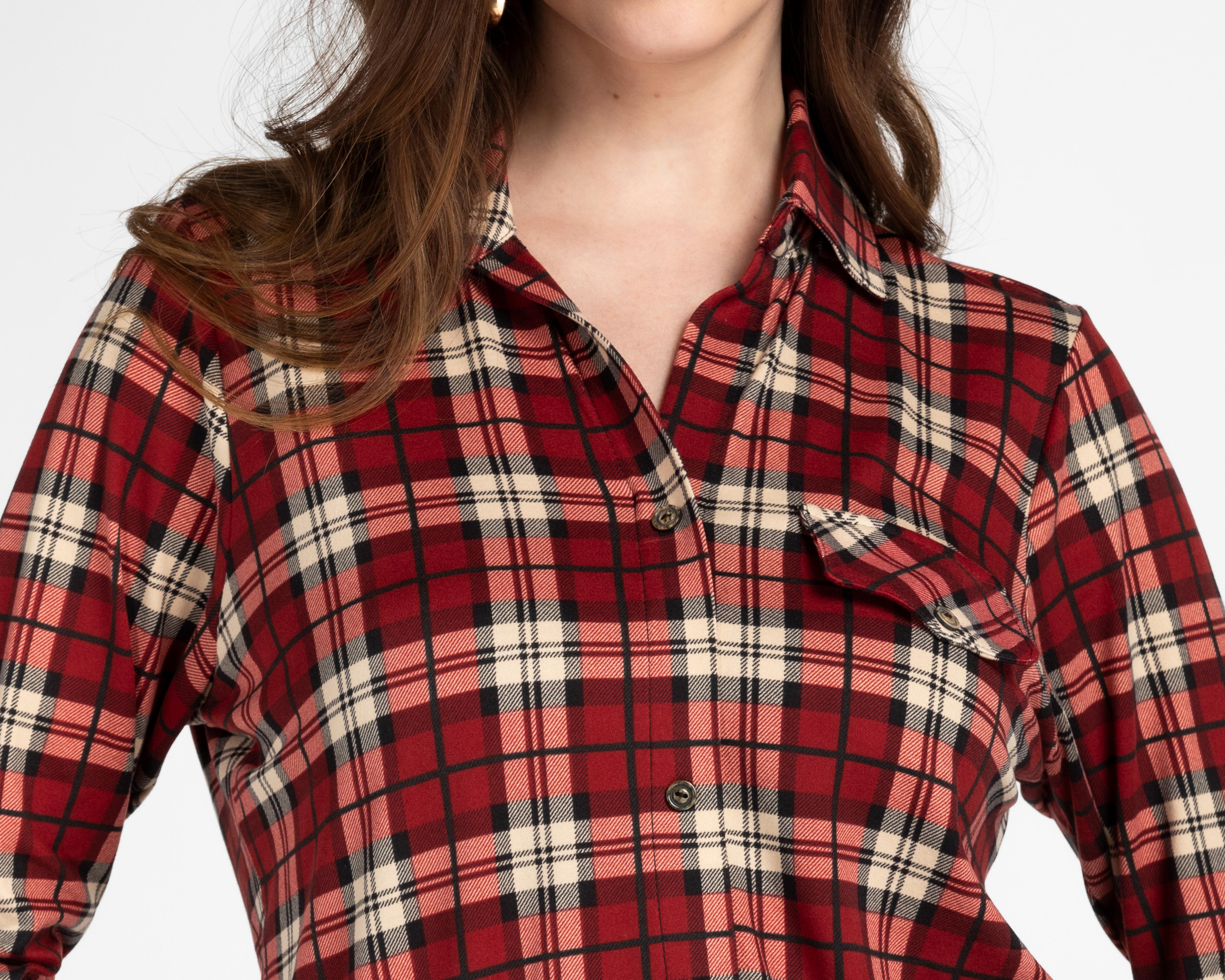 Foto 7 | Blusa Ted Lapidus a Cuadros para Mujer