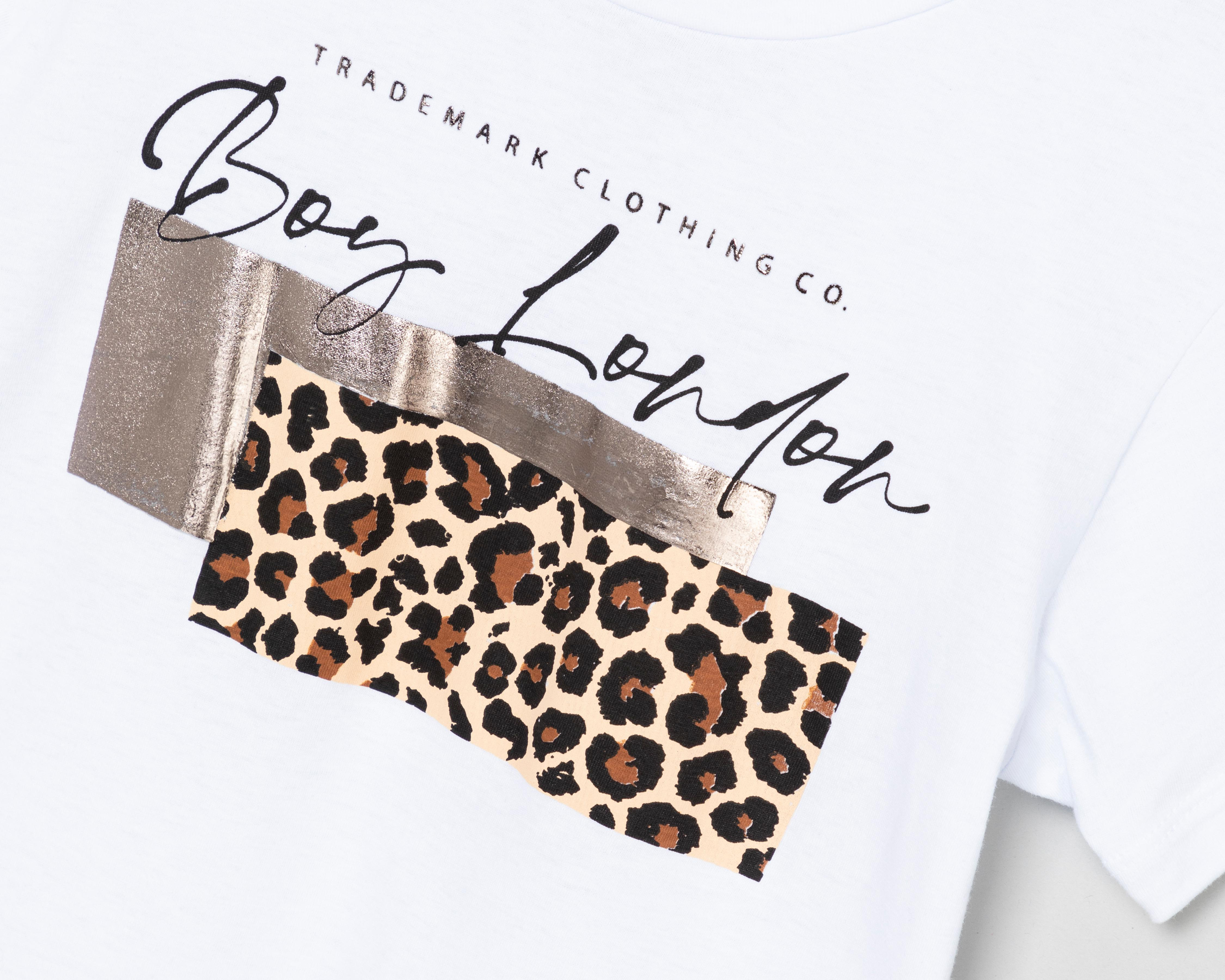 Foto 4 pulgar | Playera Boy London Animal Print para Mujer