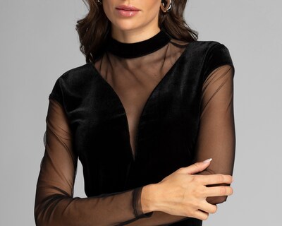 Foto 5 | Vestido Casual Thinner Velvet con Mesh