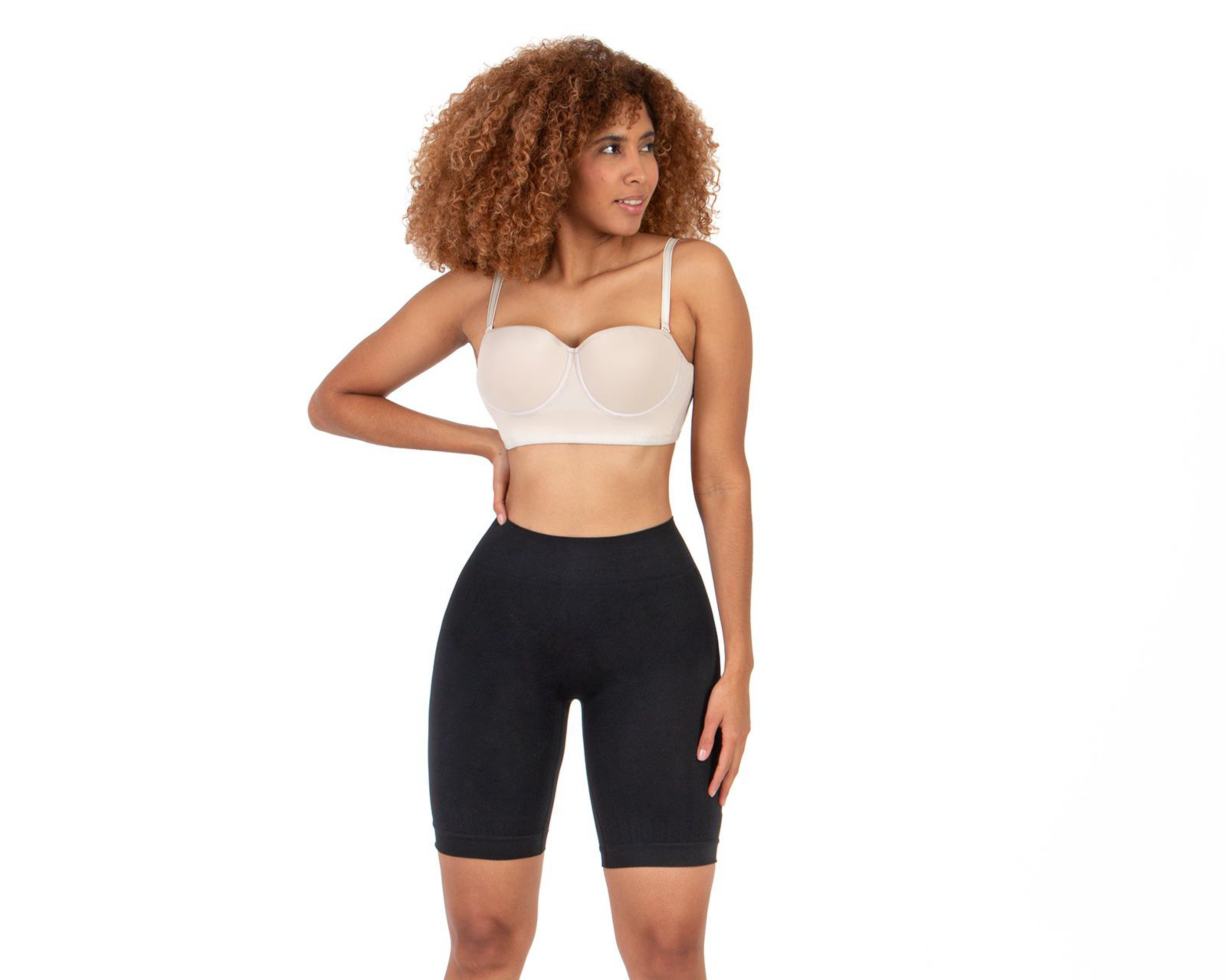 Faja tipo Bóxer Shape & Care Mediana Compresión Negra para Mujer