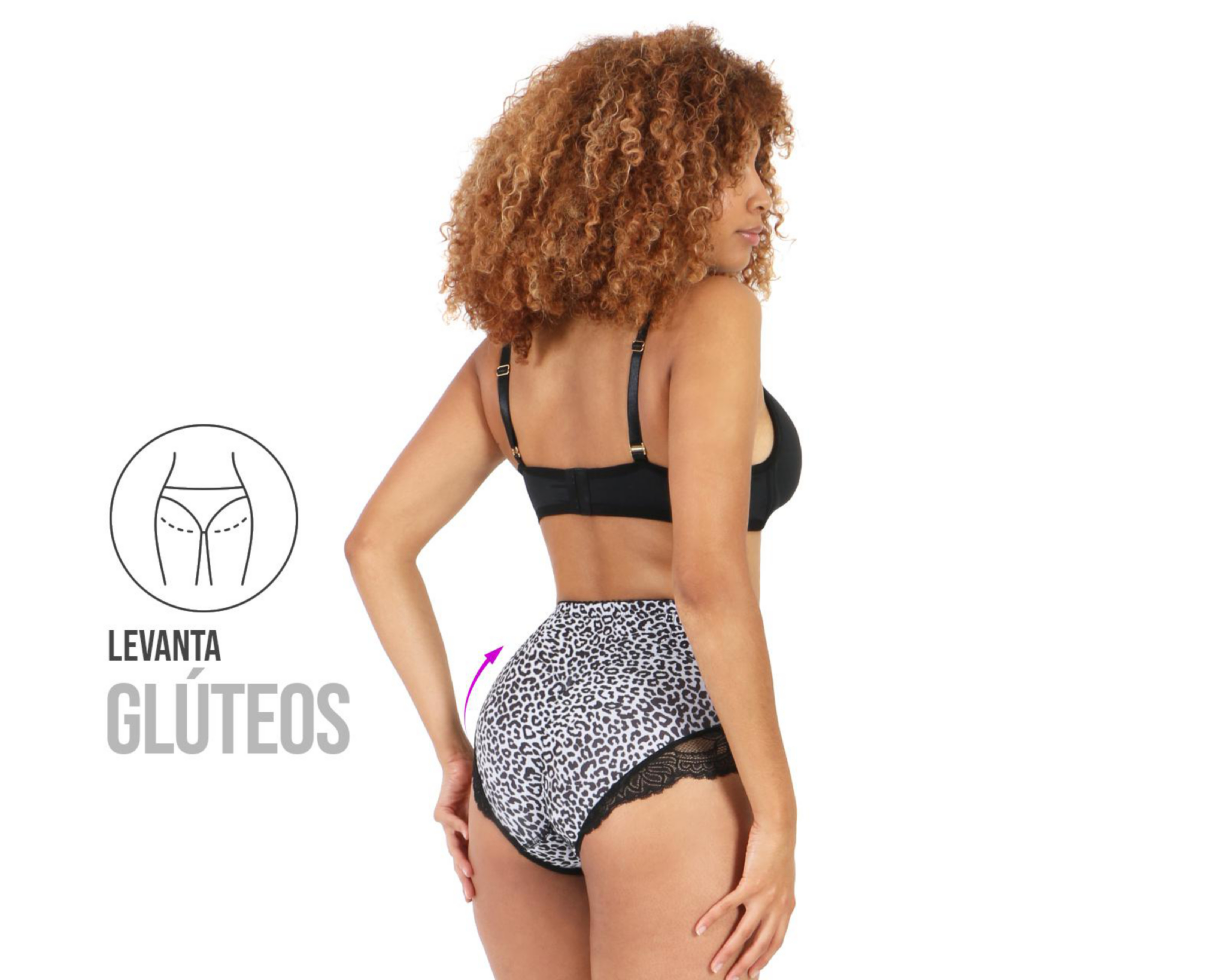 Foto 4 | Pantaleta Control Shape & Care Baja Compresión Animal Print para Mujer
